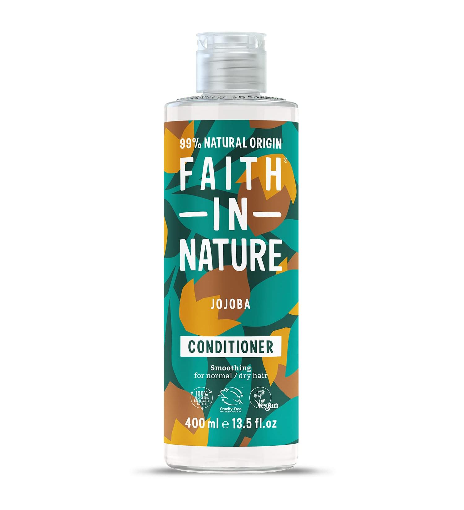 Faith In Nature Jojoba Conditioner 400ml - Vegan & Cruelty Free - No SLS or Parabens - For Normal to Dry Hair - Buy Online on GoSupps.com