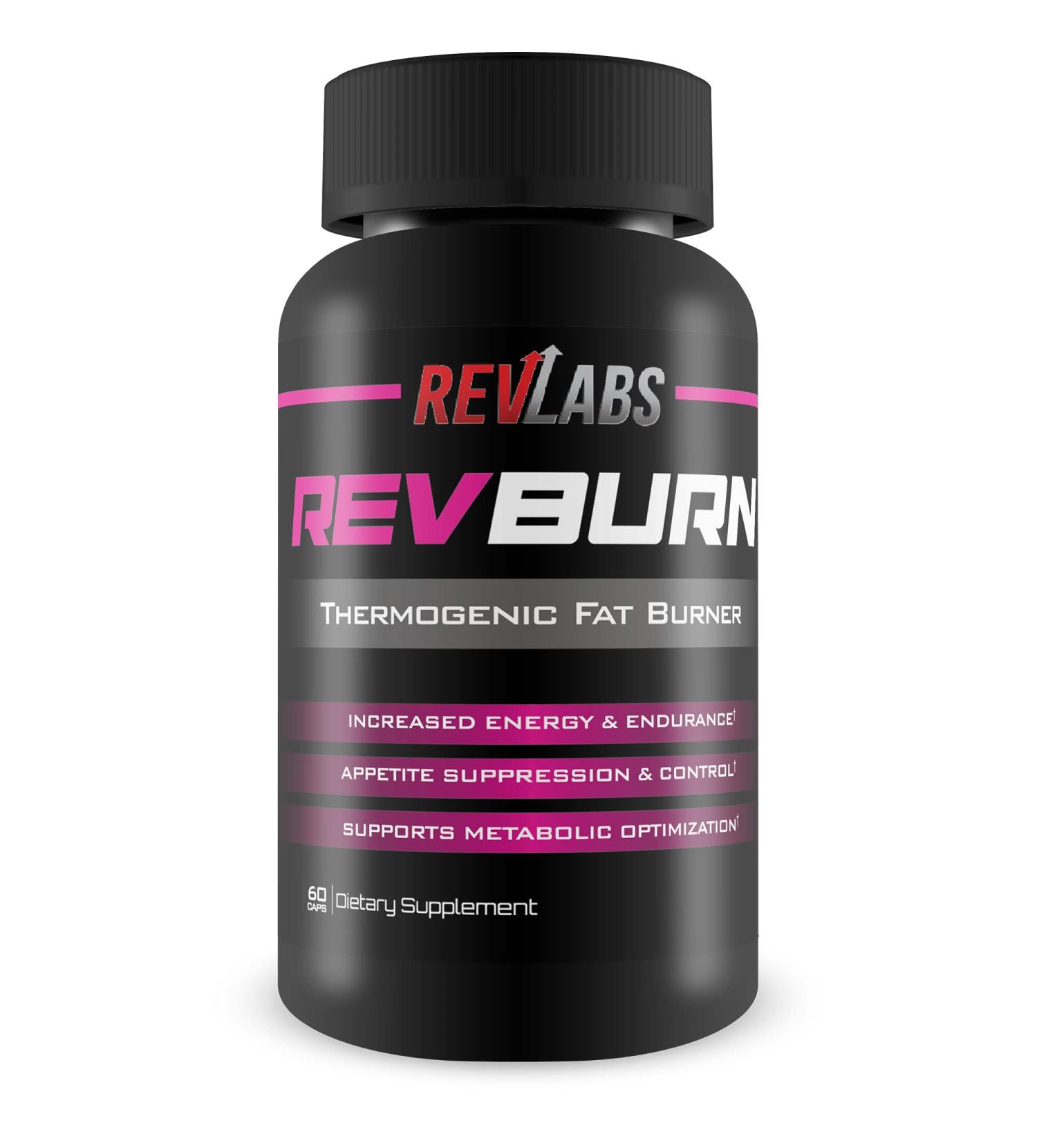 Rev Labs Rev Burn Thermogenic Fat Burner - #1 Fat Burning Amplifier for Men and Women | Carb Blocker, Appetite Suppressant, Weight Loss Pills - 60 Caps - Buy Online on GoSupps.com