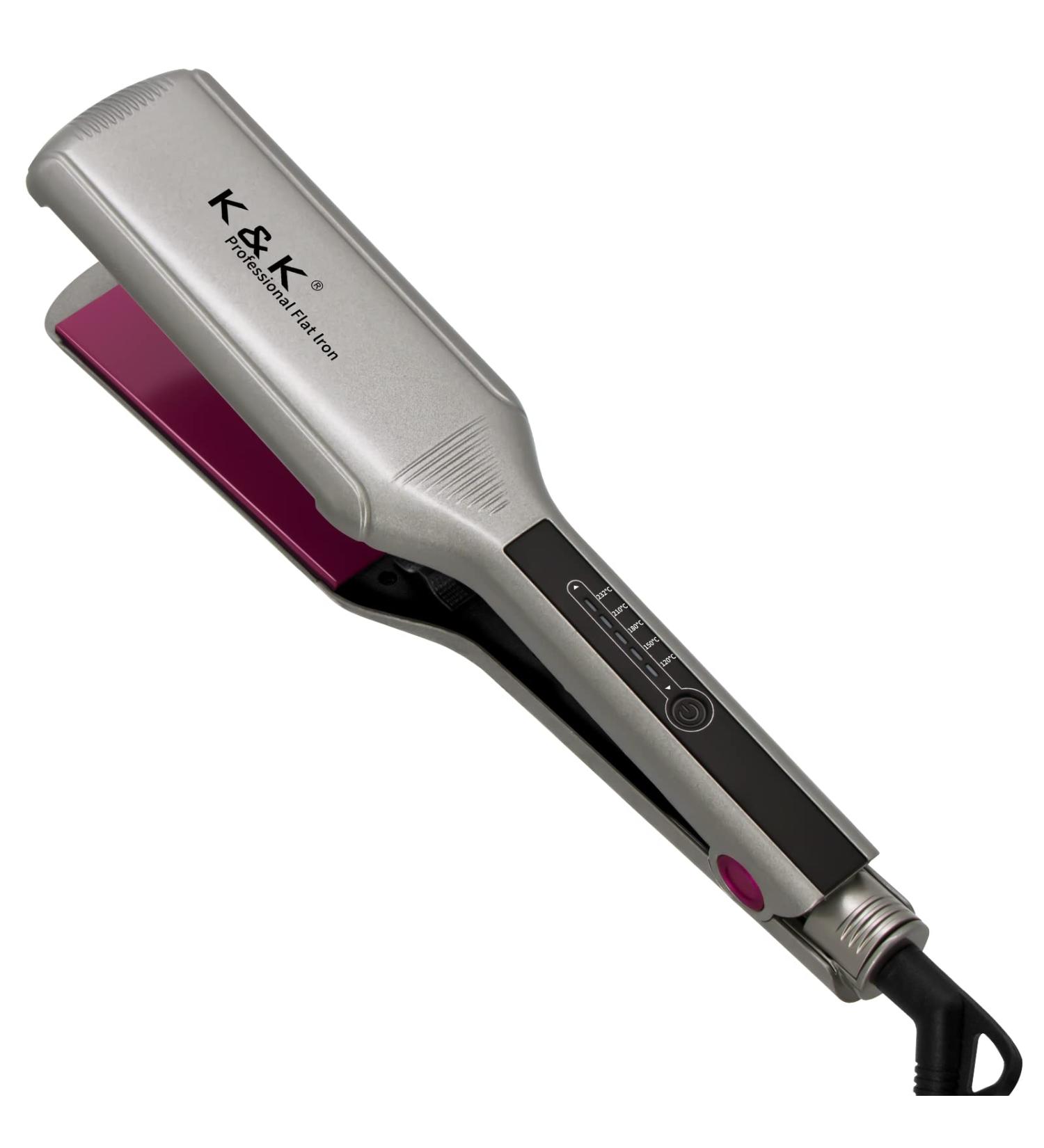 K&K 2.16 Extra-Wide 3D Floating Tourmaline Ceramic Hair Straightener | 250 F-450 F MCH Flat Irons | Instant Heat | Dual Voltage - Buy Online on GoSupps.com
