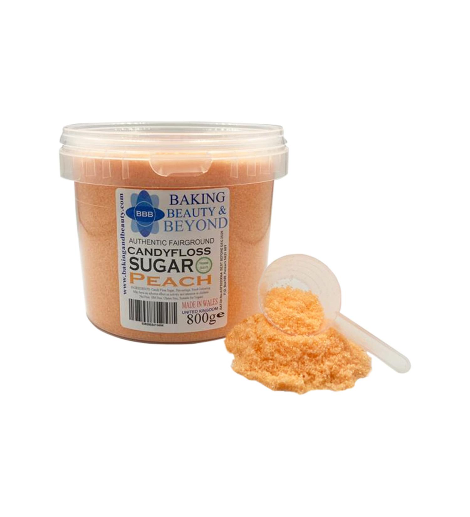 Baking Beauty and Beyond Premium Peach Floss Sugar - Natural Ingredients for Cotton Candy - 800g Bulk Floss Sugar - Perfect for Every Occasion - Buy Online on GoSupps.com