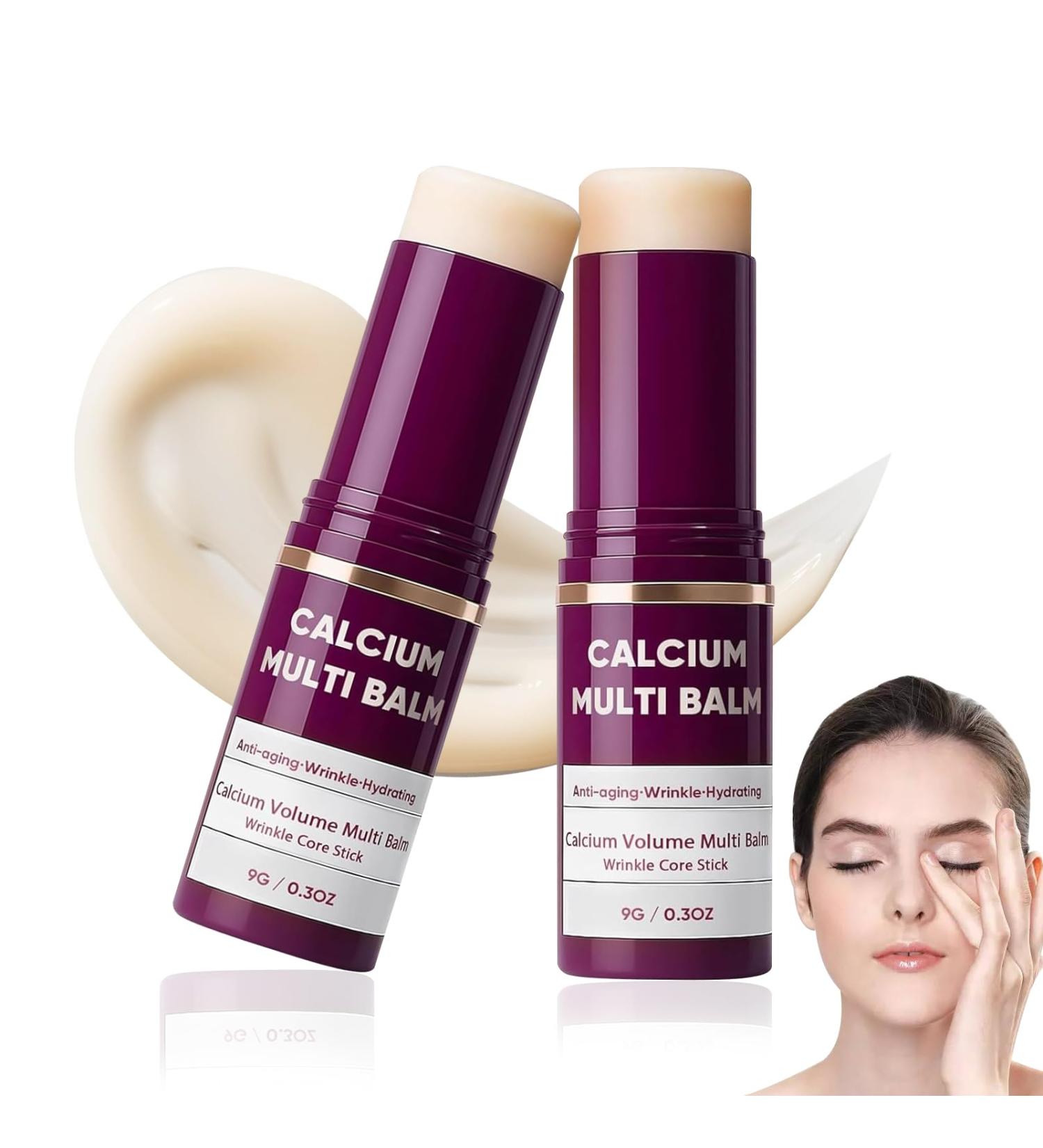 2Pcs Calcium Multi Balm Wrinkle Multi Balm Stick Repair & Moisturizing Cream All-in-One Hydrating Firming Lip Eye Neck Cream Anti-aging for Face 0.32 oz/9 g - Buy Online on GoSupps.com