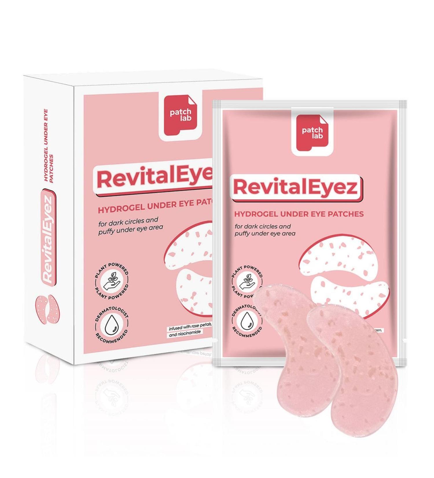 RevitalEyez Brightening Hydrogel Under Eye Patch - Niacinamide Collagen & Rose Petals for Puffy Eyes & Dark Circles (10 Pairs) - Best International Shipping - Buy Online on GoSupps.com