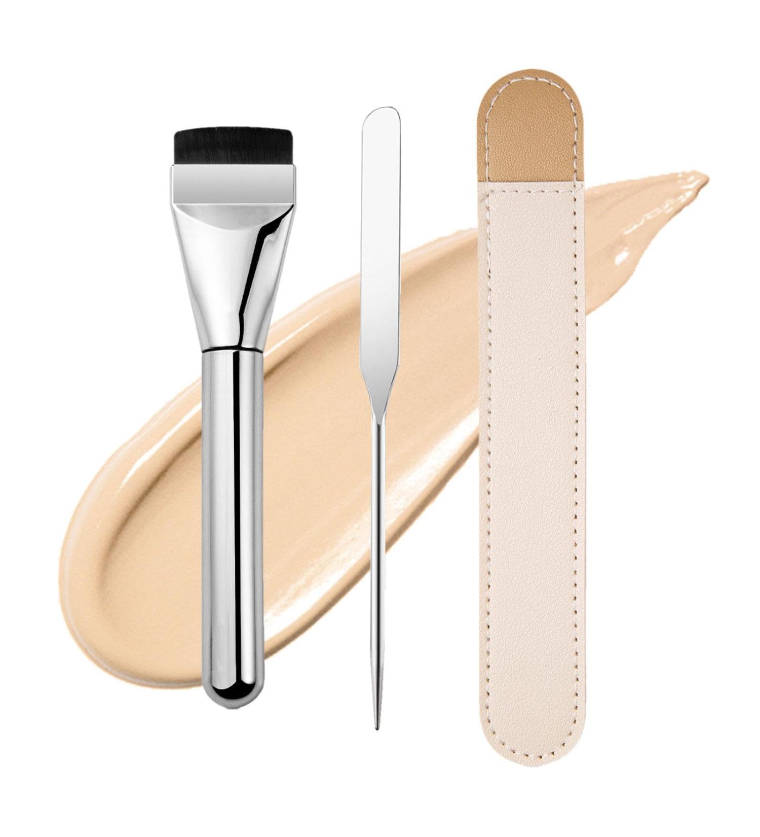 Wpsagek Flat Foundation Brush Aluminum Tube Liquid Makeup Brush - Smooth Application Makeup Tool for Travel Business Trip Home Dormitory - Buy Online on GoSupps.com