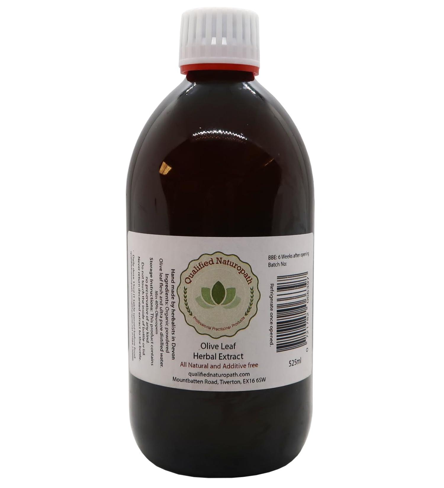 Pure Olive Leaf Extract 525ml in Glass Bottle - 100% Organic & Natural - 500ml - Buy Online on GoSupps.com