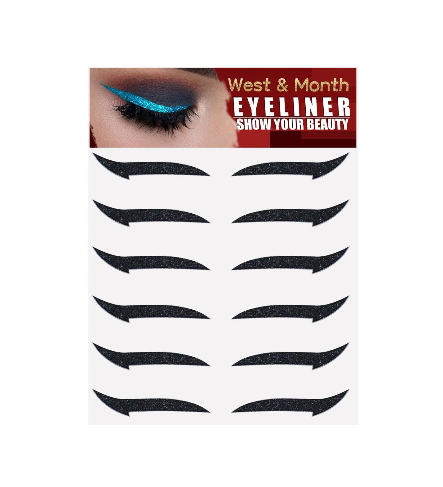 Zeaybsr Eyeliner Stickers - 6 Pairs Black Thick Reusable & Easy to Apply | Perfect for Effortless Eye Makeup - Buy Online on GoSupps.com