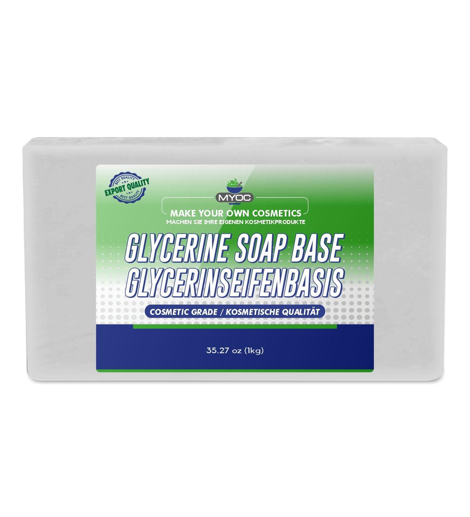 MYOC Glycerin Soap Base | Glycerin Aloe Vera and Rose Extract | Melting and Pouring Base for DIY Soap Making | 1000 g / 35.27 oz