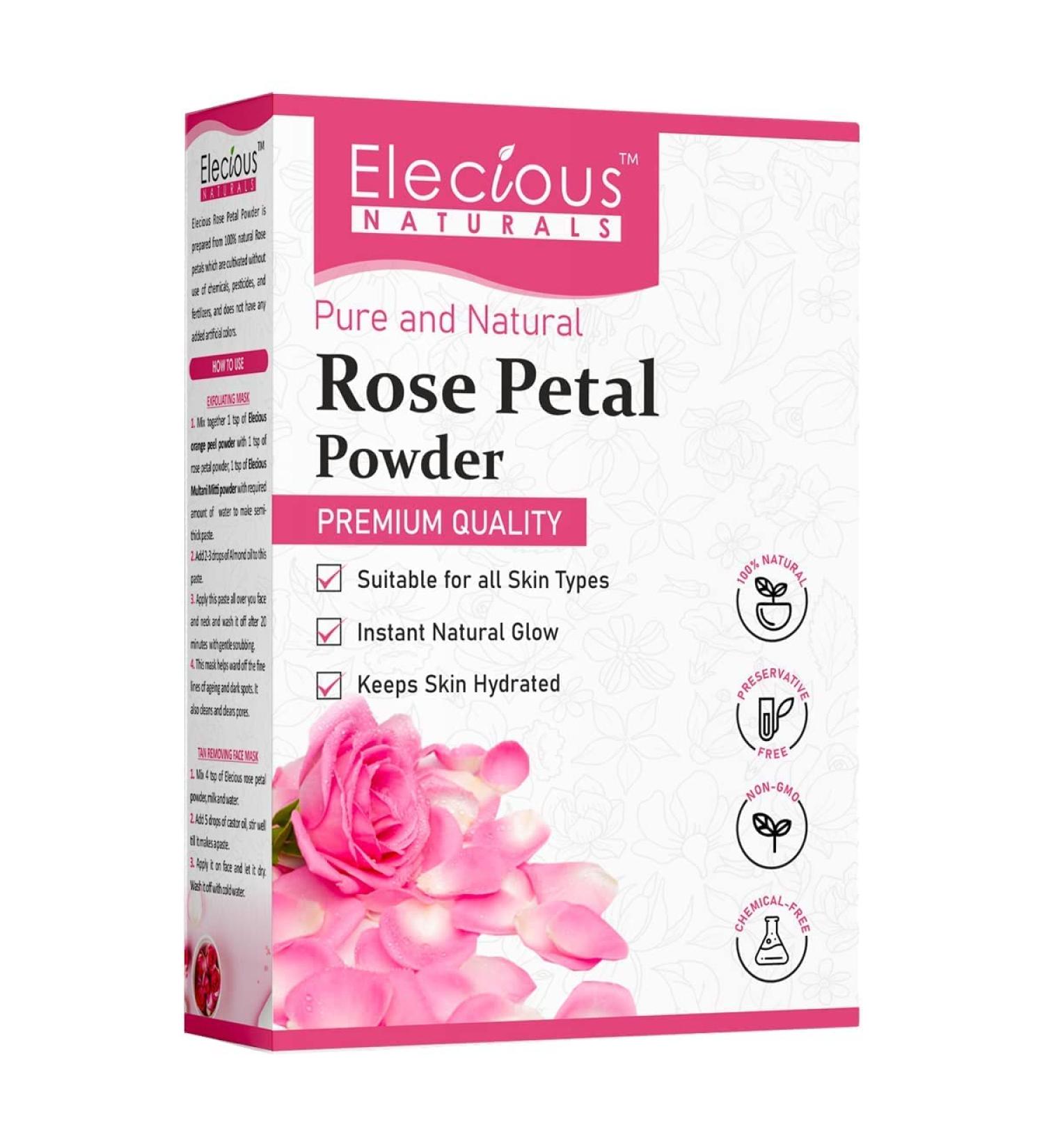 ORGANIZE Elecious Pure Rose Petals Powder for face and skin 200 grams - Buy Online on GoSupps.com