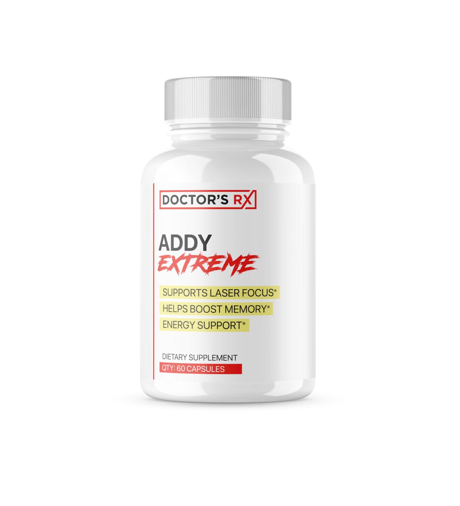 ADDY Extreme | Top Adderall Alternative Pills for Focus Memory & Energy | 60 Ultra Strength Natural Capsules | 3rd Party Tested USA Made - Buy Online on GoSupps.com