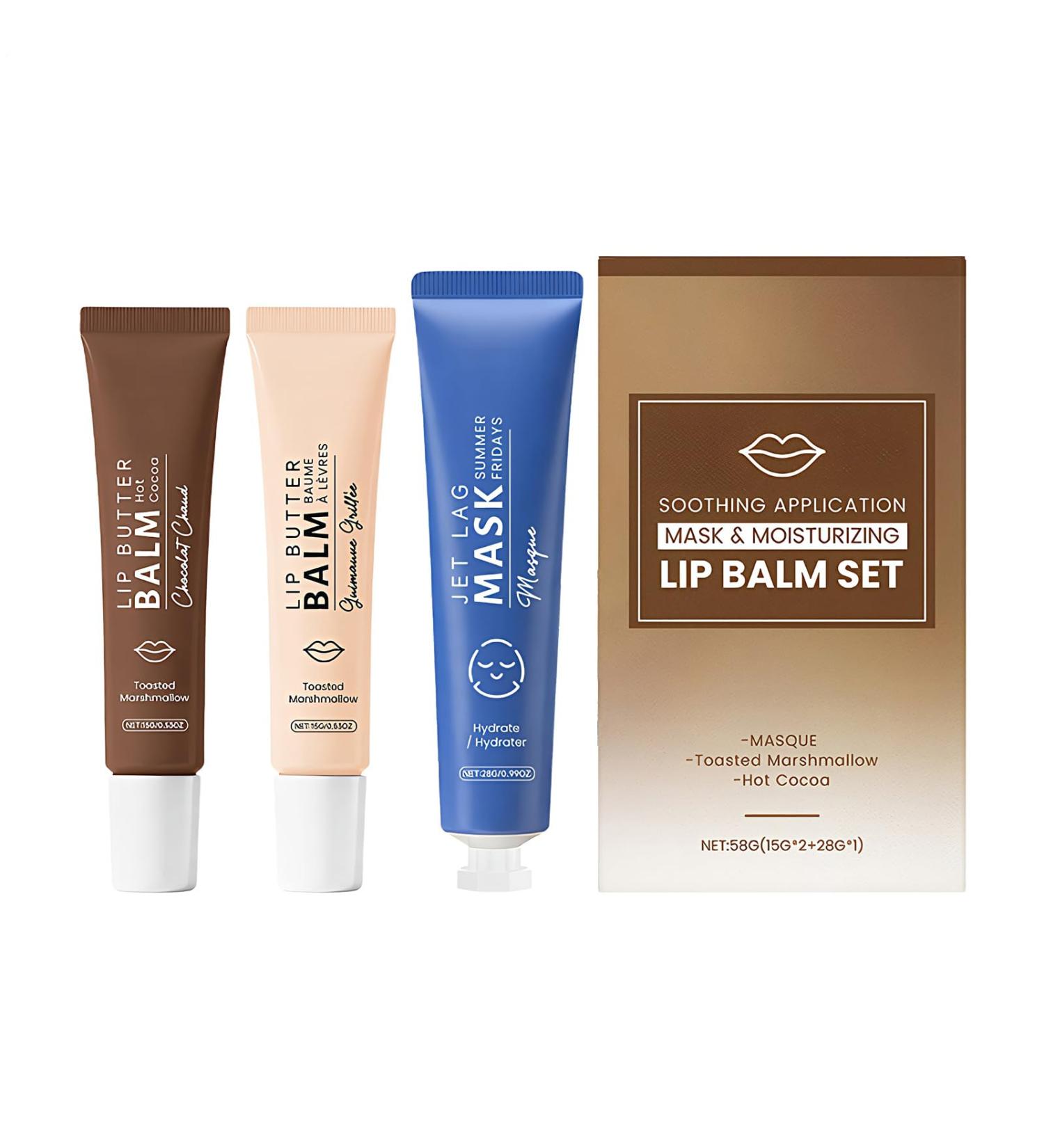 Lip Balm - Moisturizing Cream Kit | Flavored Lip Balm with Face Mask - For Travel Trips Vacations Valentine's Day Makeup Facial Pores - Buy Online on GoSupps.com