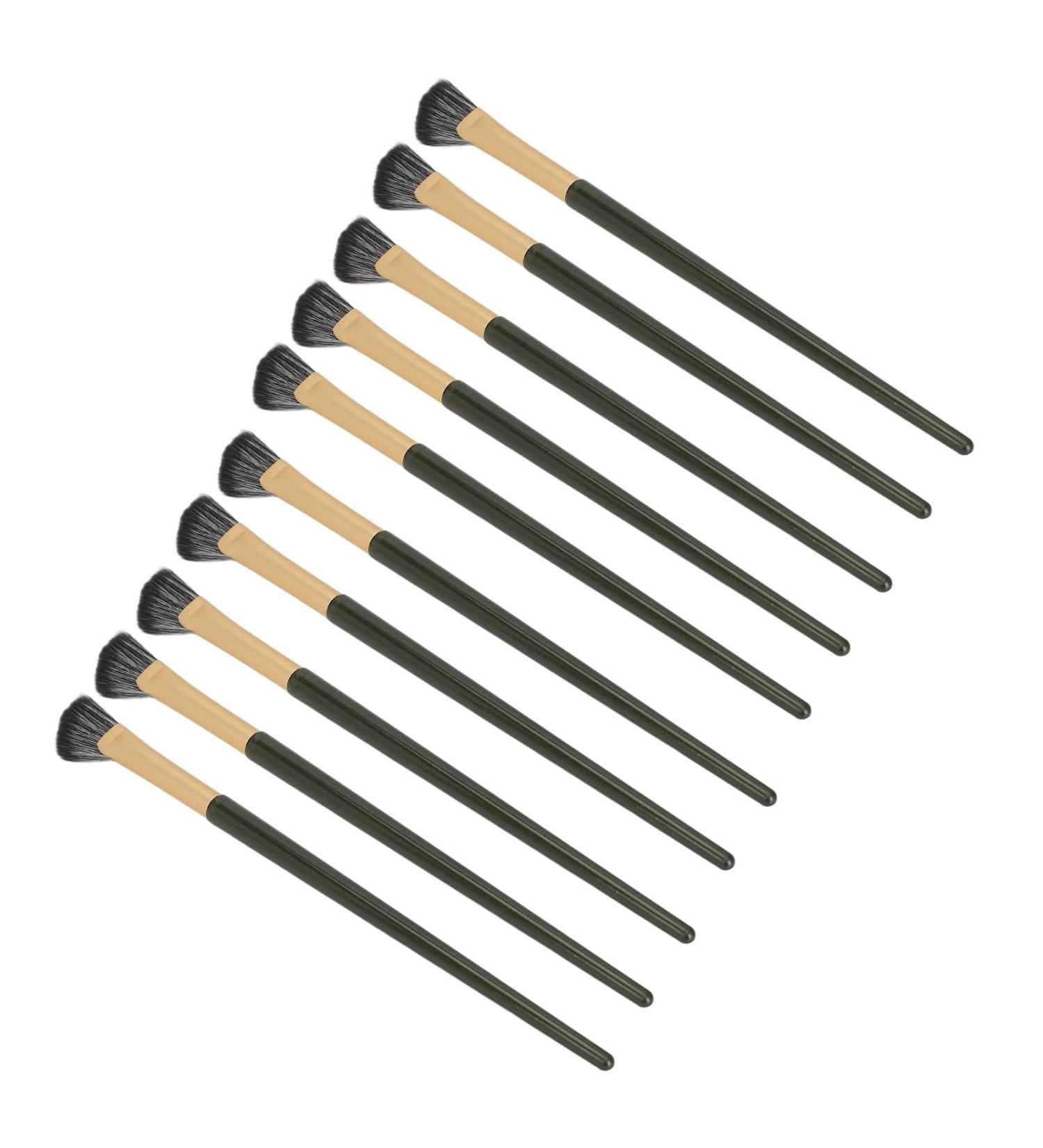 Zetiling 10pcs Soft Black Nose Shadow Brush Set - Professional Ergonomic Eye Makeup Brushes for Perfect Nose Contouring - Buy Online on GoSupps.com
