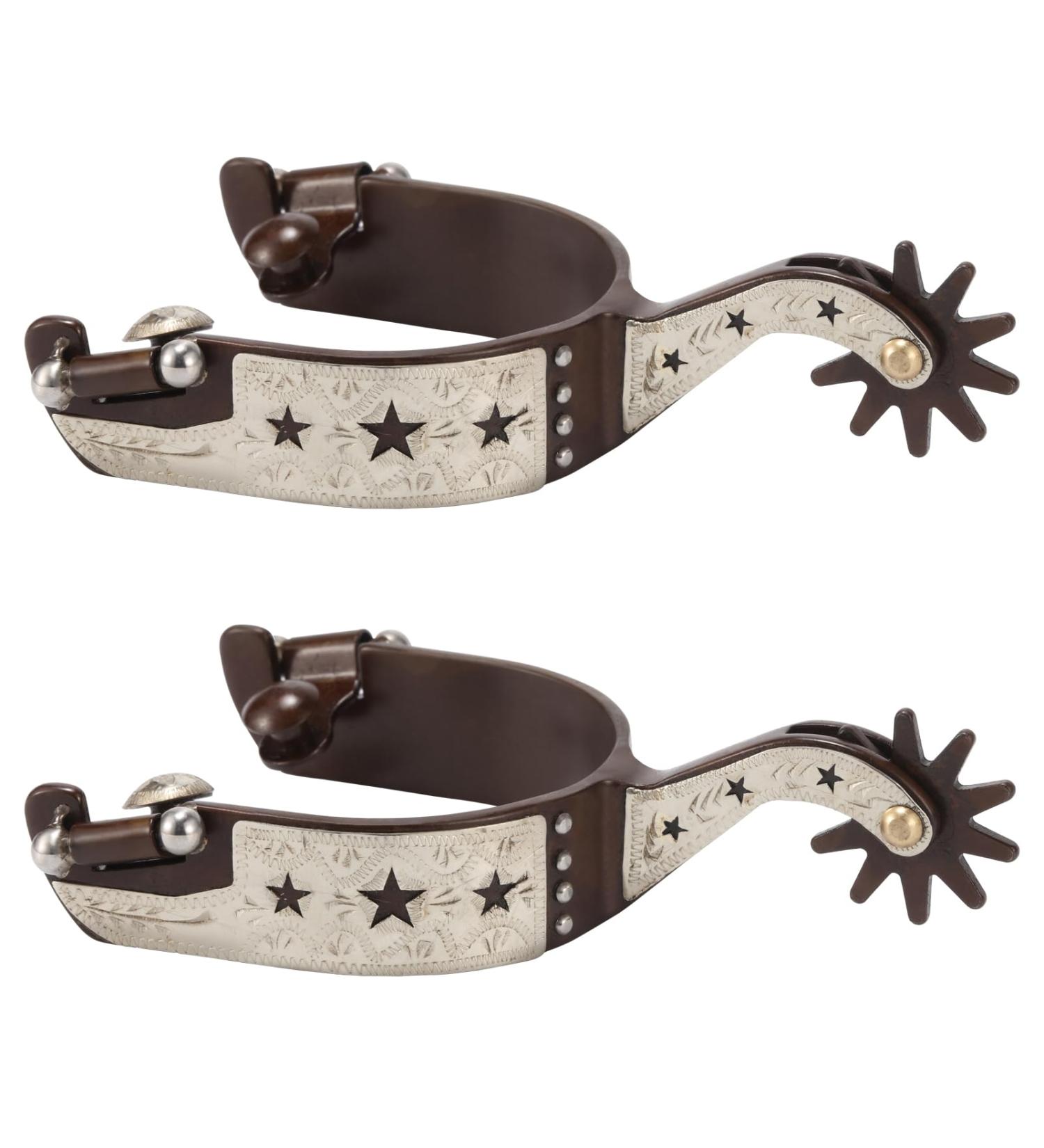 Frdhee West Cowboy Spores - Handcrafted Vintage Horse Gear (2 Pieces) - Rotatable Design for Riding Enthusiasts - Buy Online on GoSupps.com