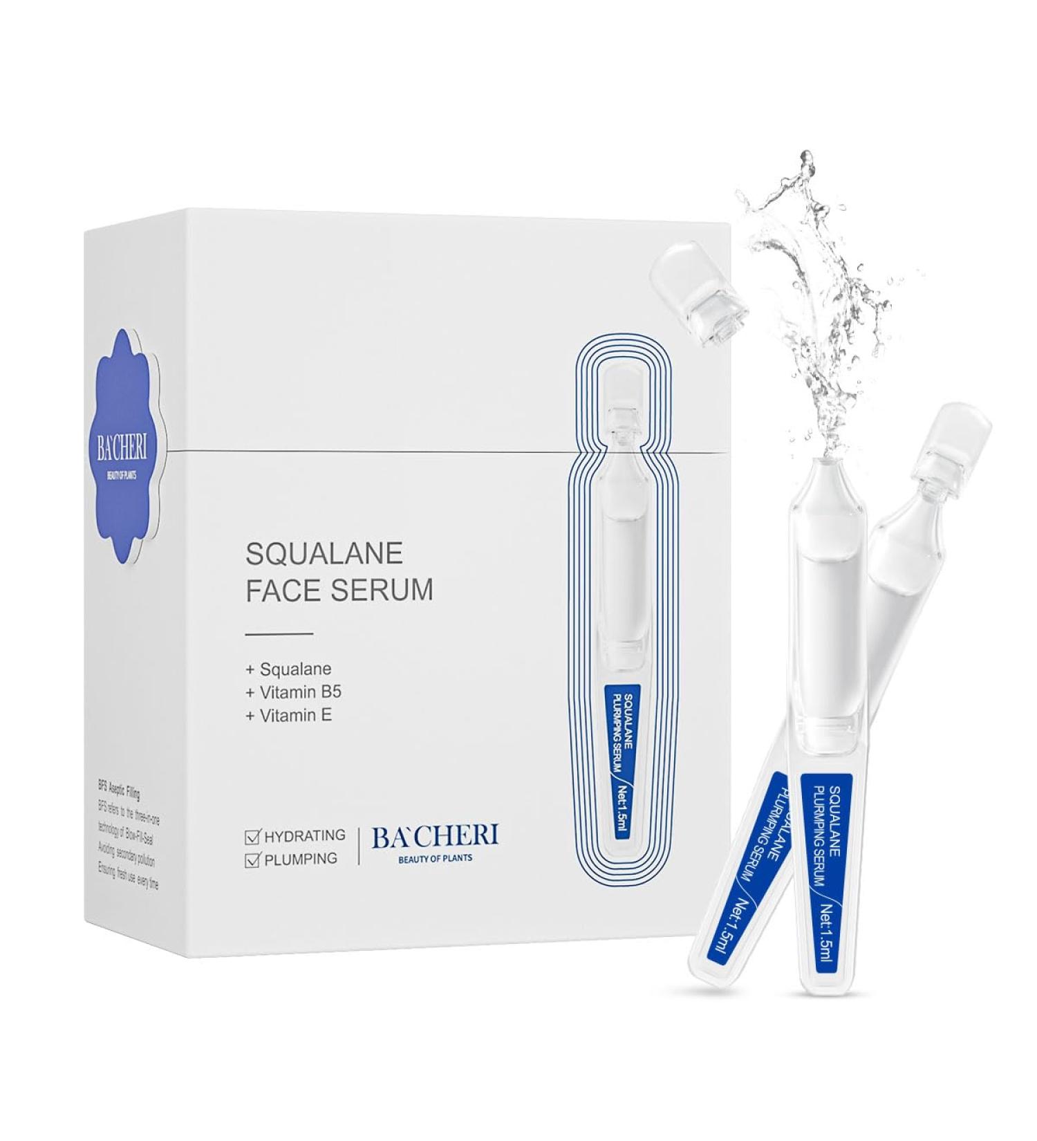 High-Quality Squalane Serum for Face - 15 Pcs/Box | Moisturizing with Vitamin E B5 & A | Smooth Dry & Sensitive Skin - Buy Online on GoSupps.com