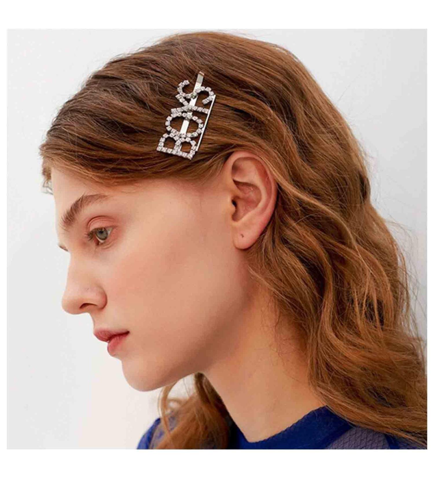 Yheakne Boho Crystal Hair Clip Pin Silver Letter Hair Pin Barrette Vintage Hair Barrette Pins Decorative Bobby Pin Rhinestone Hairclips Shine Bride Hair Accessories for Women and Girls (BOYS) - Buy Online on GoSupps.com