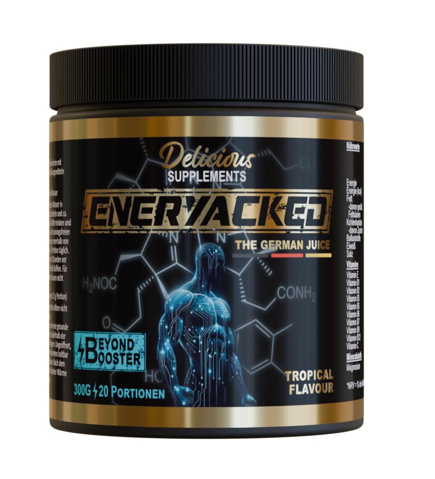 Eneryacked Booster - High-Dose German Juice with Fruity Taste - 300g (20 Portions) - Boost Your Energy Naturally! - Buy Online on GoSupps.com