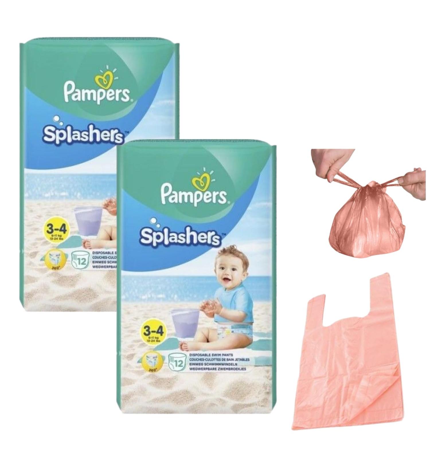 Tilz Disposable Swim Nappies Size 3-4 for Babies & Toddlers - Pack of 24 | Includes Tilz Nappy Bags | Splashers Nappies - 6-11kg - Buy Online on GoSupps.com
