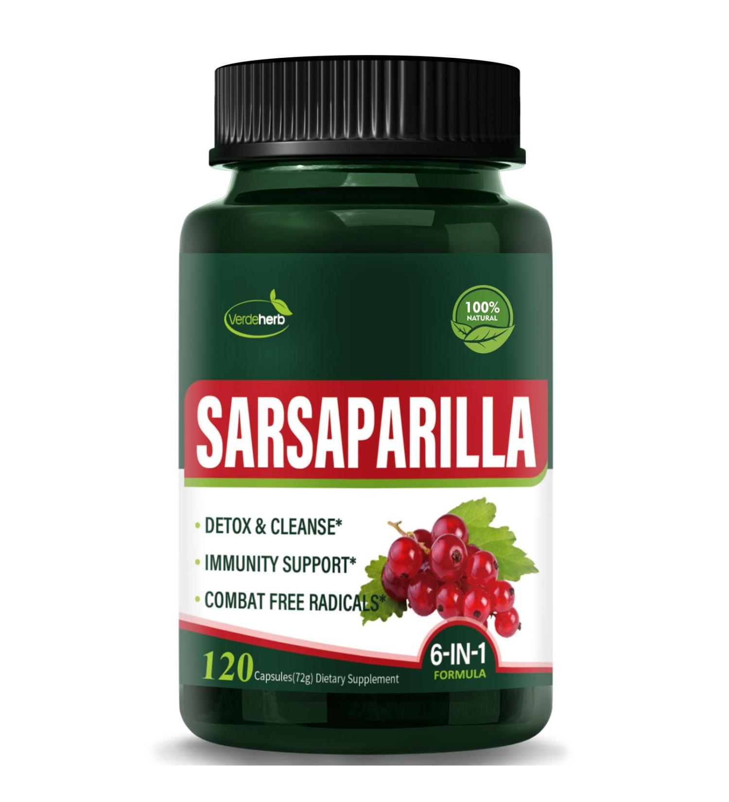 Sarsaparilla Root Capsules Natural 6-in-1 Formula Supplement with Sarsaparilla (Zarzaparrilla) Burdock & Cocolmeca Extract for Detox Cleanse Immunity Support. 120 Counts - 60 Days Supply 120 Count (Pack of 1) - Buy Online on GoSupps.com