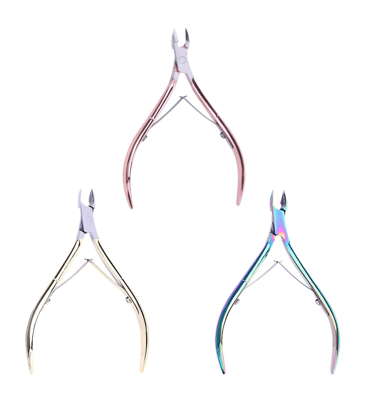 TAMUNI 3 Pcs Cuticle Care Collection - Premium Cuticle Nippers Cuticle Trimmer Cuticle Cutter & Remover Set - Precise & Durable Nail Nippers in Rose Gold Gold and Rainbow Titanium Finishes - Buy Online on GoSupps.com