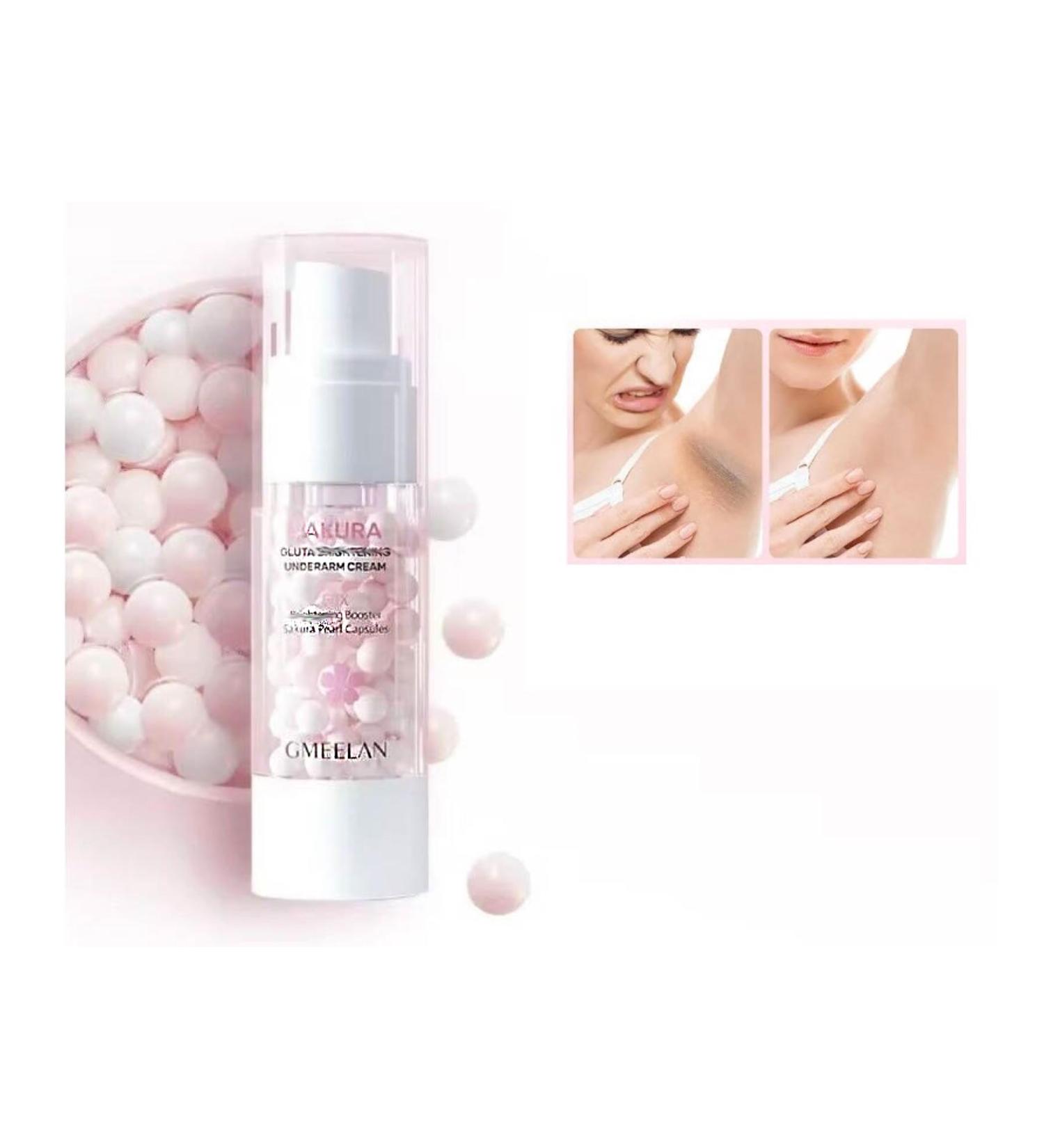 Sakura Gluta Underarm Cream - Japanese Cherry Blossom & Niacinamide for Dark Spots Nourishing & Hydrating 30g - Buy Online on GoSupps.com