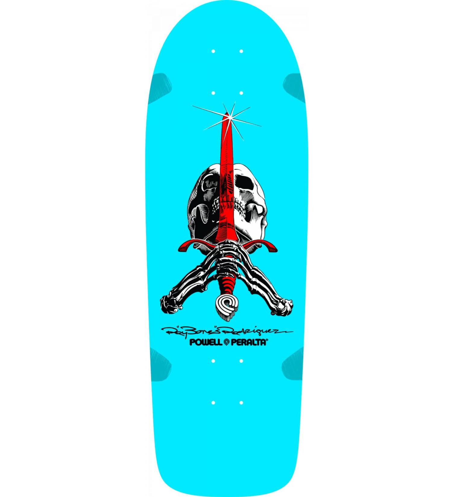 Powell Peralta Rodriguez OG Skull and Sword, Shape 166, Deck Only Light Blue