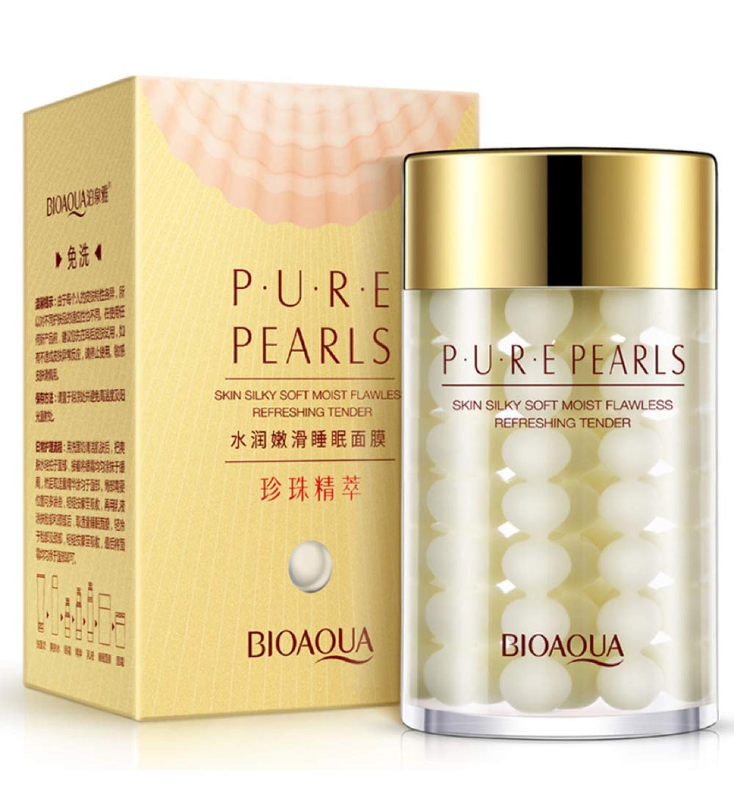 BIOAQUA Pure Silk Pearl Essence Face Cream - Hydrating Hyaluronic Acid Moisturizer for Flawless Skin - 120g - Buy Online on GoSupps.com