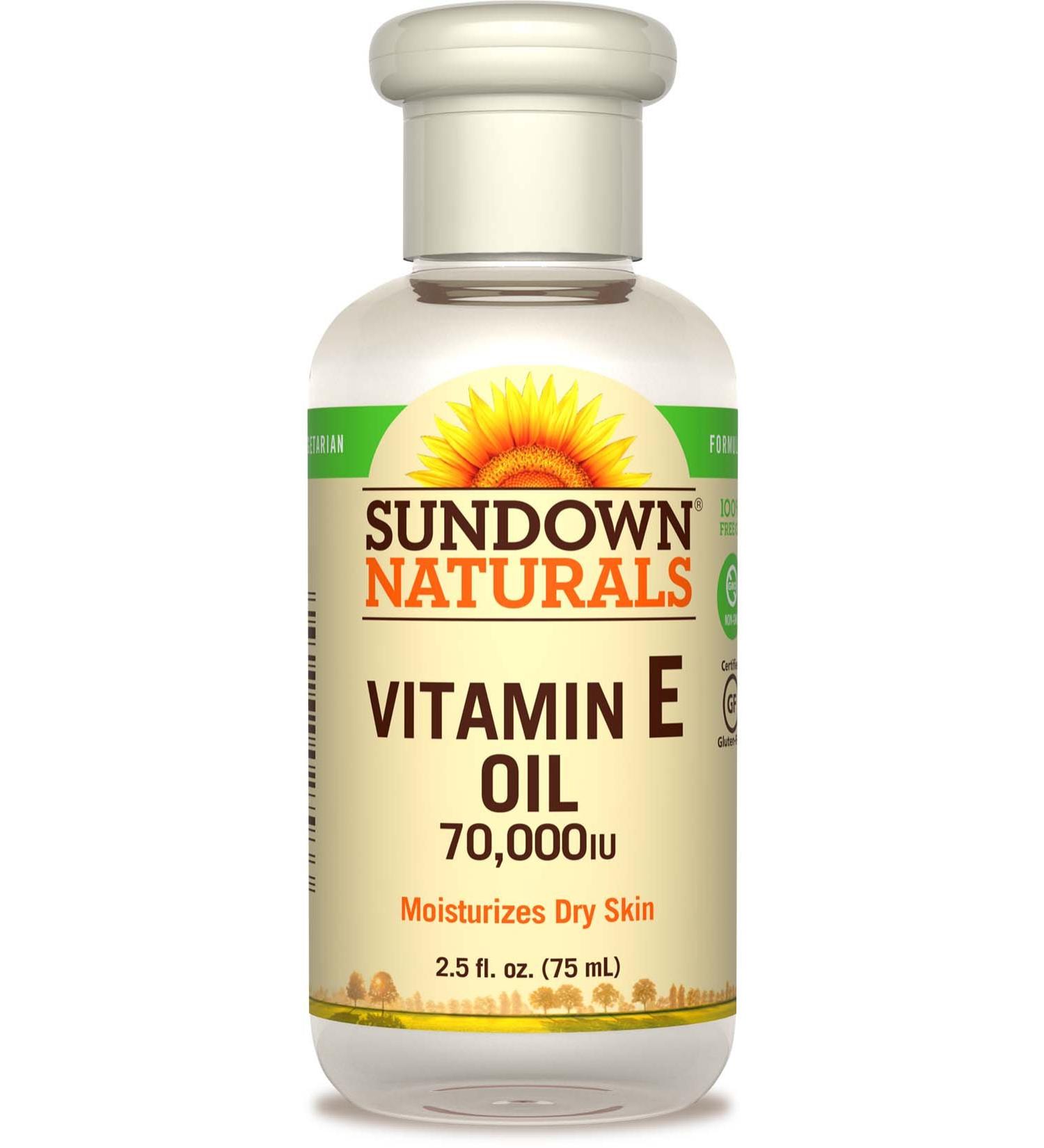 Sundown Naturals Vitamin E Oil 70000 IU - 2.5 oz (Pack of 2) - Buy Online on GoSupps.com