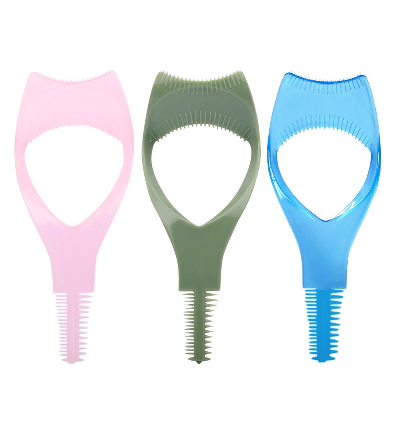 Eyelash Brush Tool 3 Magic Useful Cosmetic Mascara Eyelash Comb Makeup Cosmetic Eyelash Tool Upper Lower Eye Lash Mascara Guard Applicator for Women Girls - Buy Online on GoSupps.com