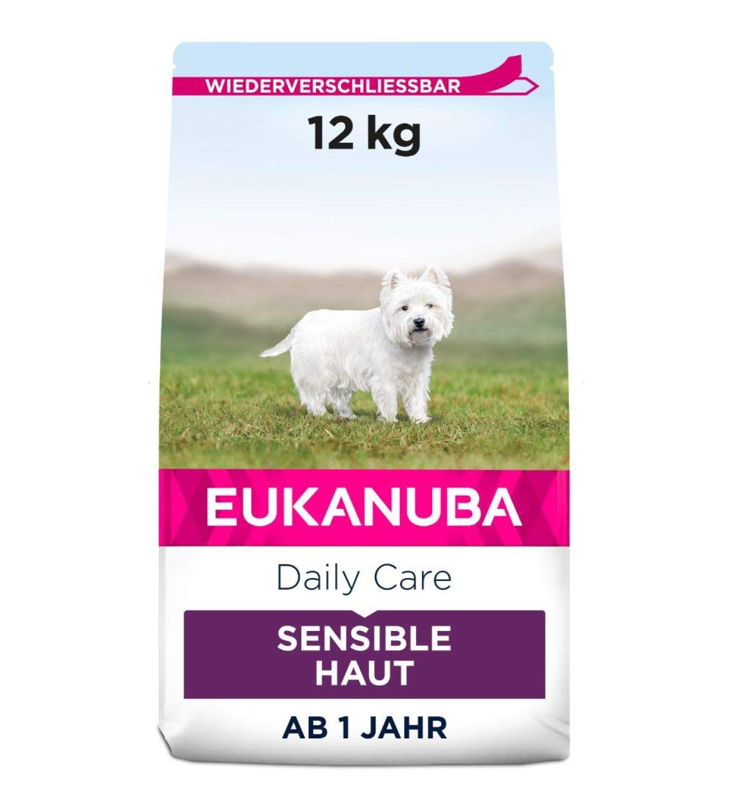 Eukanuba Daily Care Sensitive Skin Dog Food - Hypoallergenic Dry Food with Fish for Dogs - 12 kg Pack - Buy Online on GoSupps.com