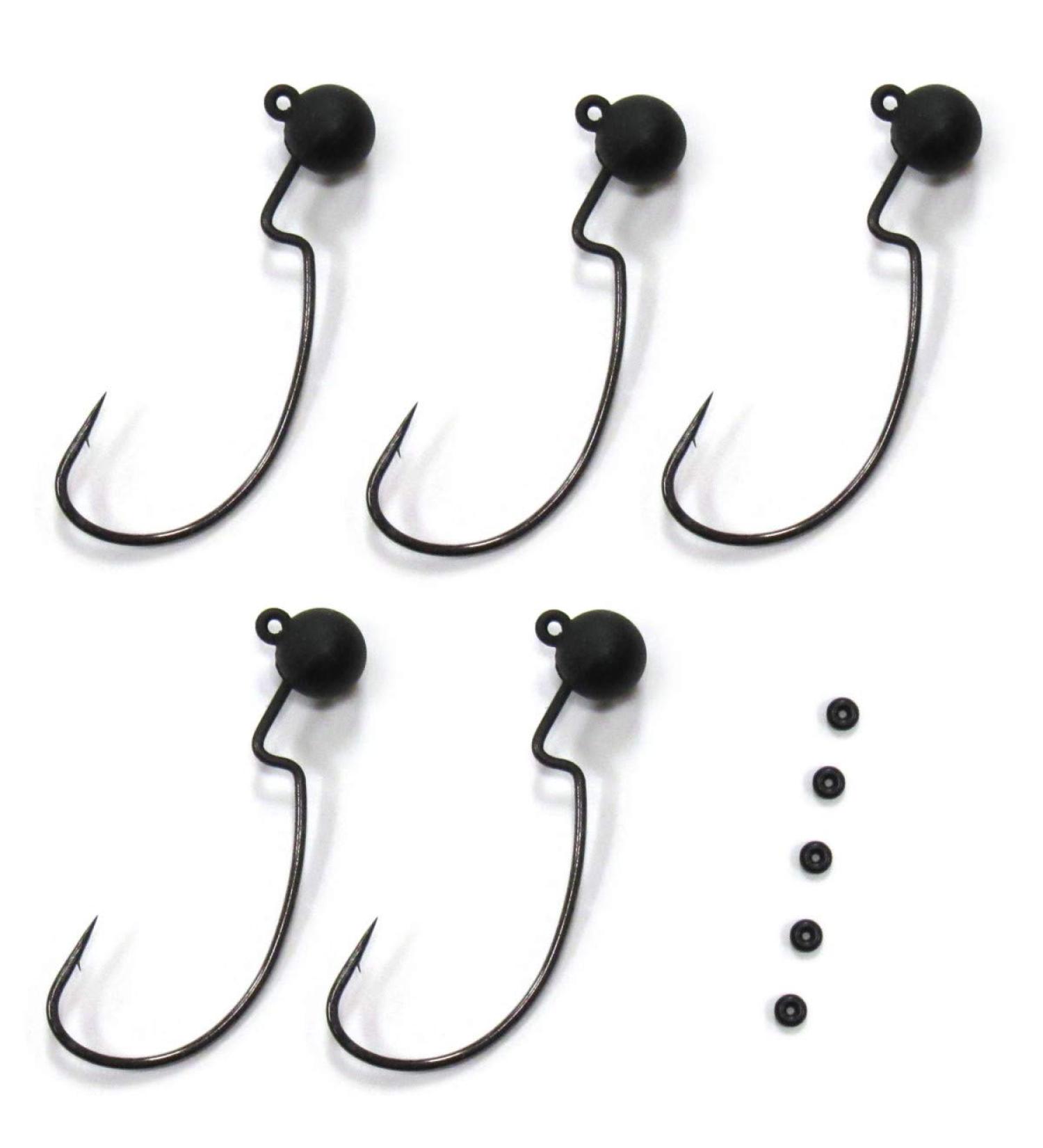 Harmony Fishing Tungsten Offset Weedless Ned Rig Jigheads 1/8oz - 5 Pack - Buy Online on GoSupps.com