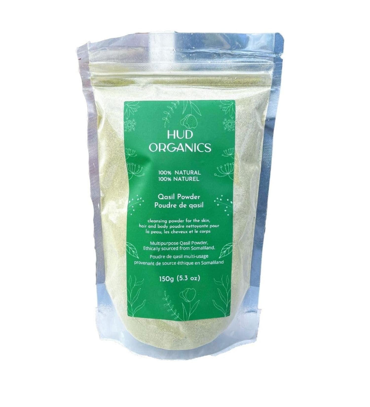 Hud Organics Qasil Powder - Natural Hair Shampoo & Mask for Darker Less Damaged Hair + Body Exfoliator for Soft Skin | Somali Organic Powder (150g) - Buy Online on GoSupps.com