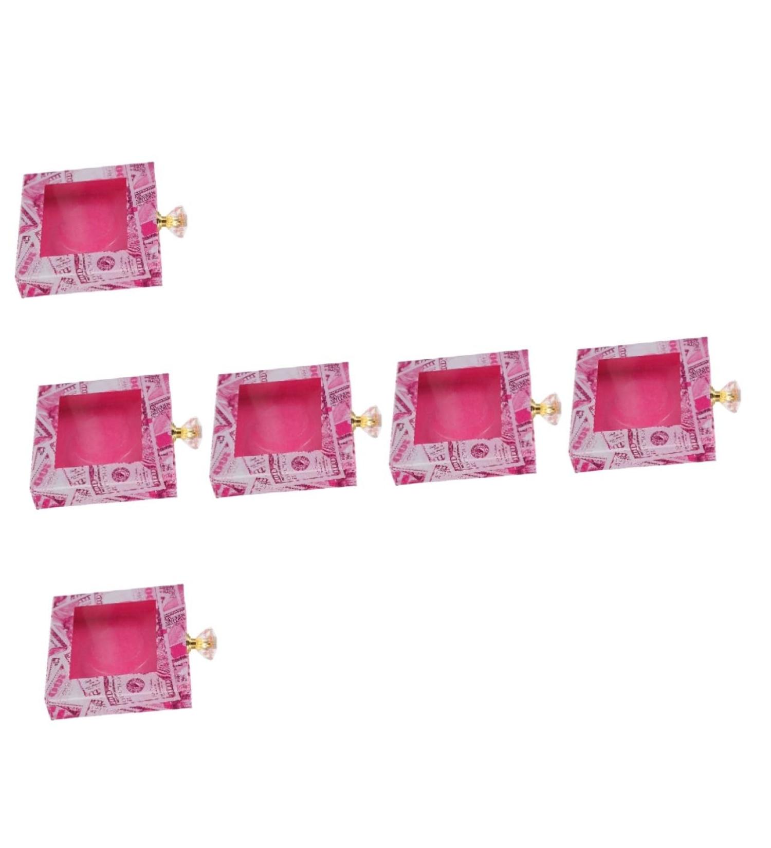 Housoutil 6-Pcs Multicolor Eyelash Curler & Organizer with Diamond Design | Pink Eyelash Storage Box for Eyelash Packaging | International Shipping Available - Buy Online on GoSupps.com