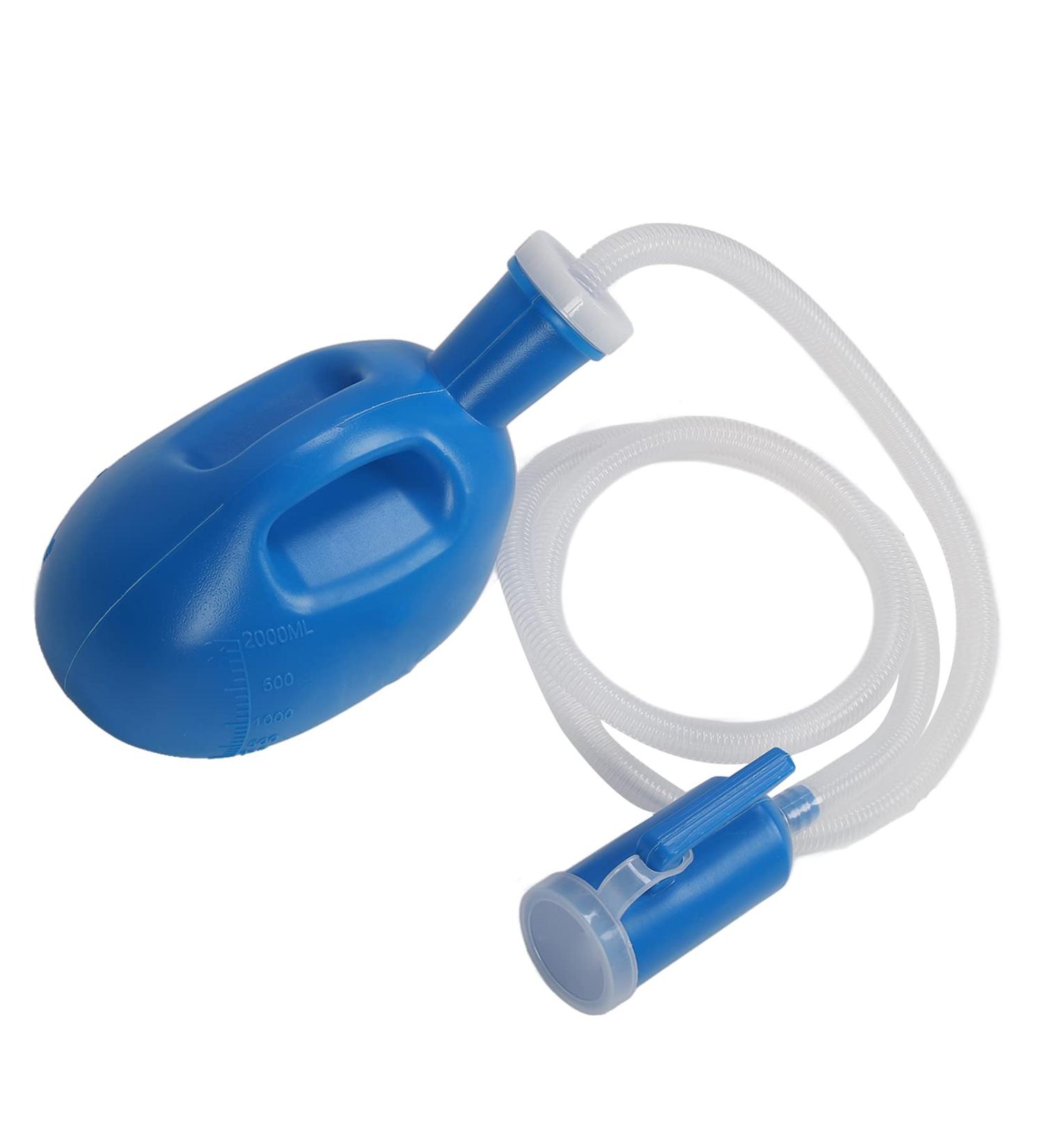 Portable Urinals for Men | 2000ml Spill-Proof Urinal Bottle with Lid | Convenient Urine Jug & Tubeurinal - Buy Online on GoSupps.com