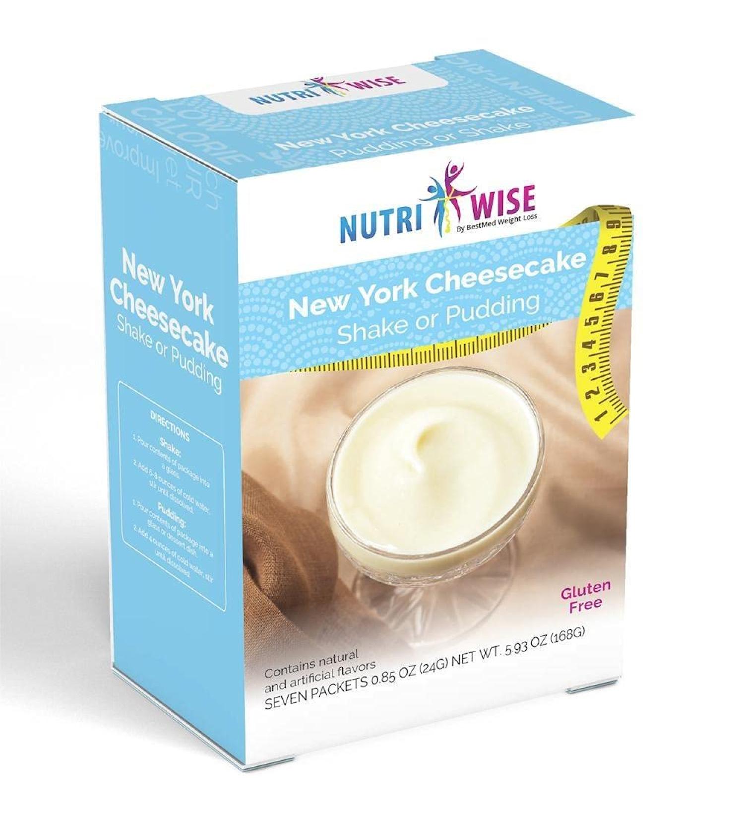 NutriWise Cheesecake Shake & Pudding | High Protein, Low Carb, Sugar & Fat | 7/Box - Buy Online on GoSupps.com