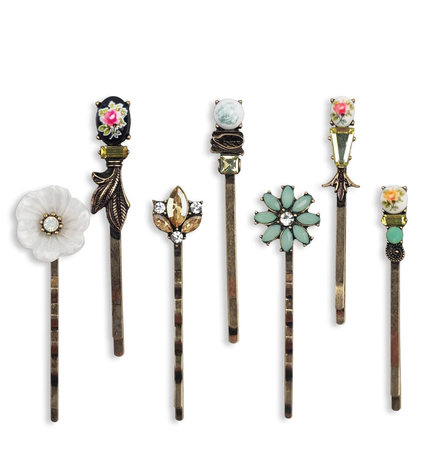 Vintage Elegant Hairpins Set - 7PCS Metal Bobby Pins for Women and Girls | Retro Hair Clips Accessories - Buy Online on GoSupps.com