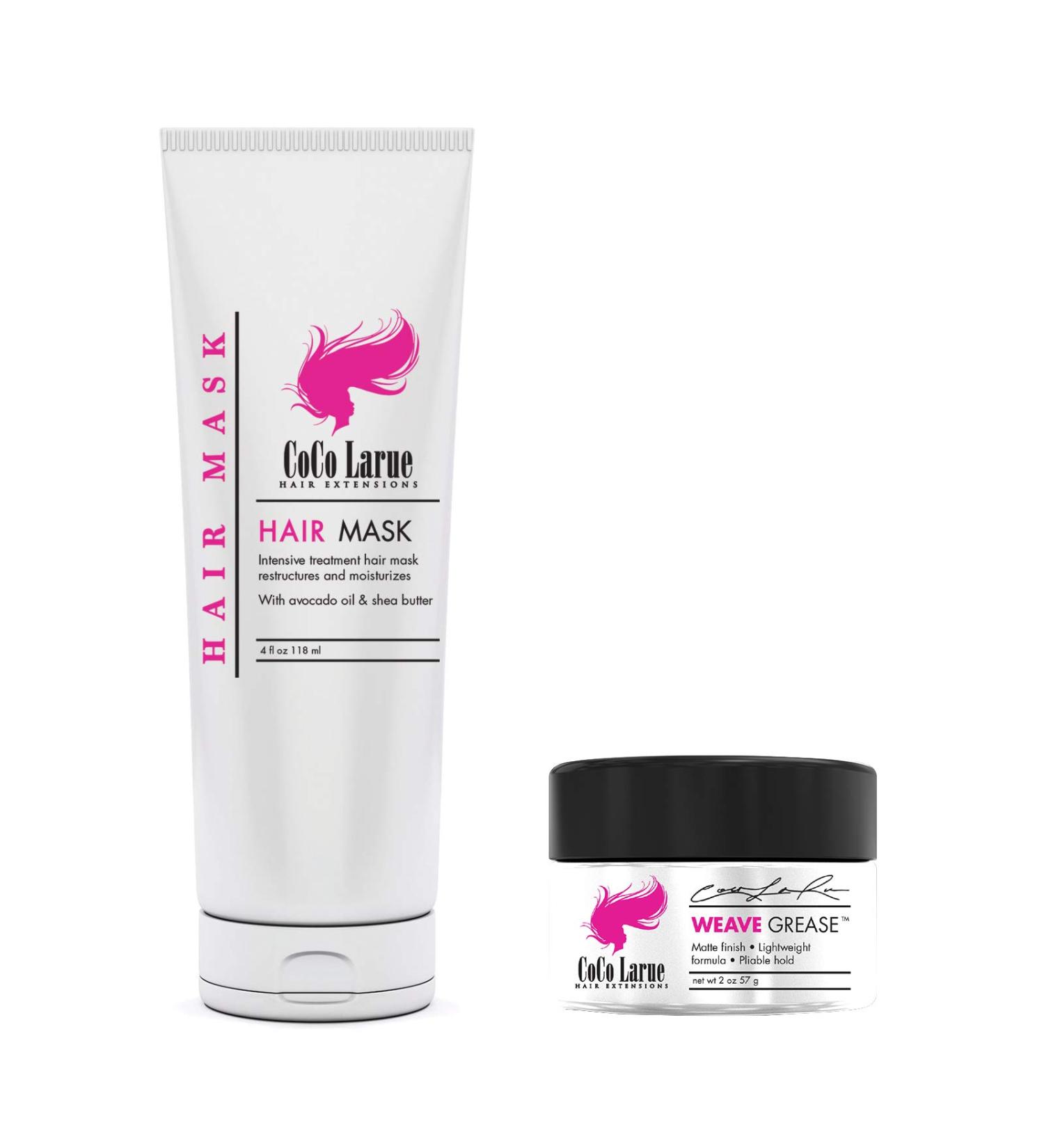 CoCo La Rue Hair Mask Dry Damaged Hair - Healthier Scalp and Softer Hair - Restores Elasticity - No Greasy Feel - Highest Possible Quality For Dry Damaged Hair (2 Pack) Hair Mask & Weave Grease (2-Pack) - Buy Online on GoSupps.com