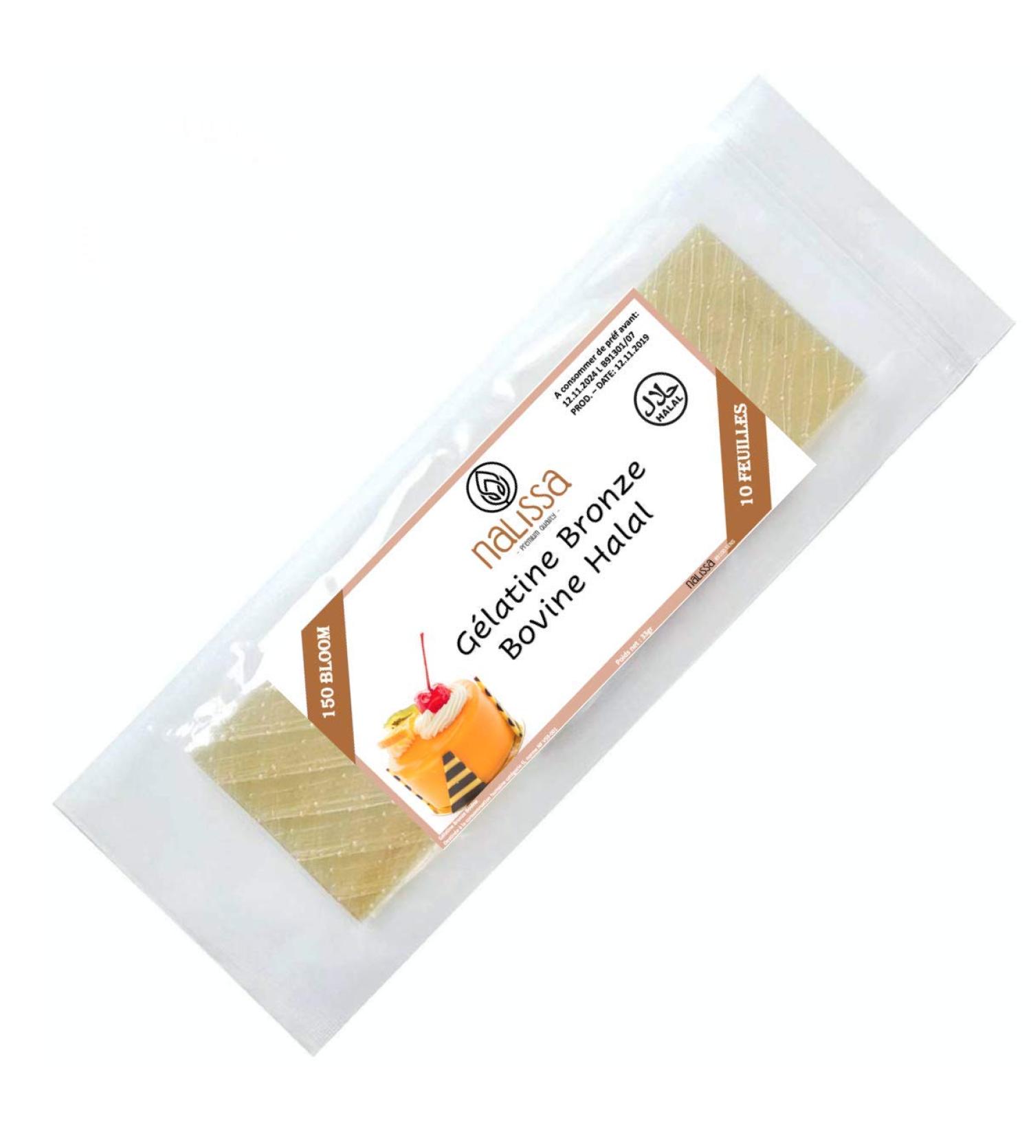 10 Sheets of Beef Gelatin Halal Food 150 Bloom Neutral Flavor Ideal for Cooking Baking or for Making Homemade Halal Sweets - Buy Online on GoSupps.com