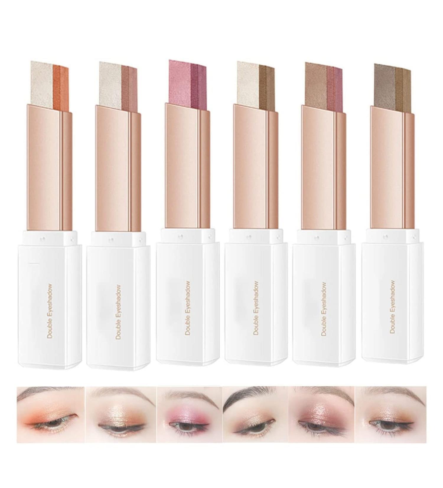Glitter Gradient Eyeshadow Stick Two Tone Two-tone Shimmer Gradient Eyeshadow Stick Double Colors Eyeshadow Stick Waterproof Glitter Eye Stick Eyeshadow Pen for Women Eye Makeup - Buy Online on GoSupps.com