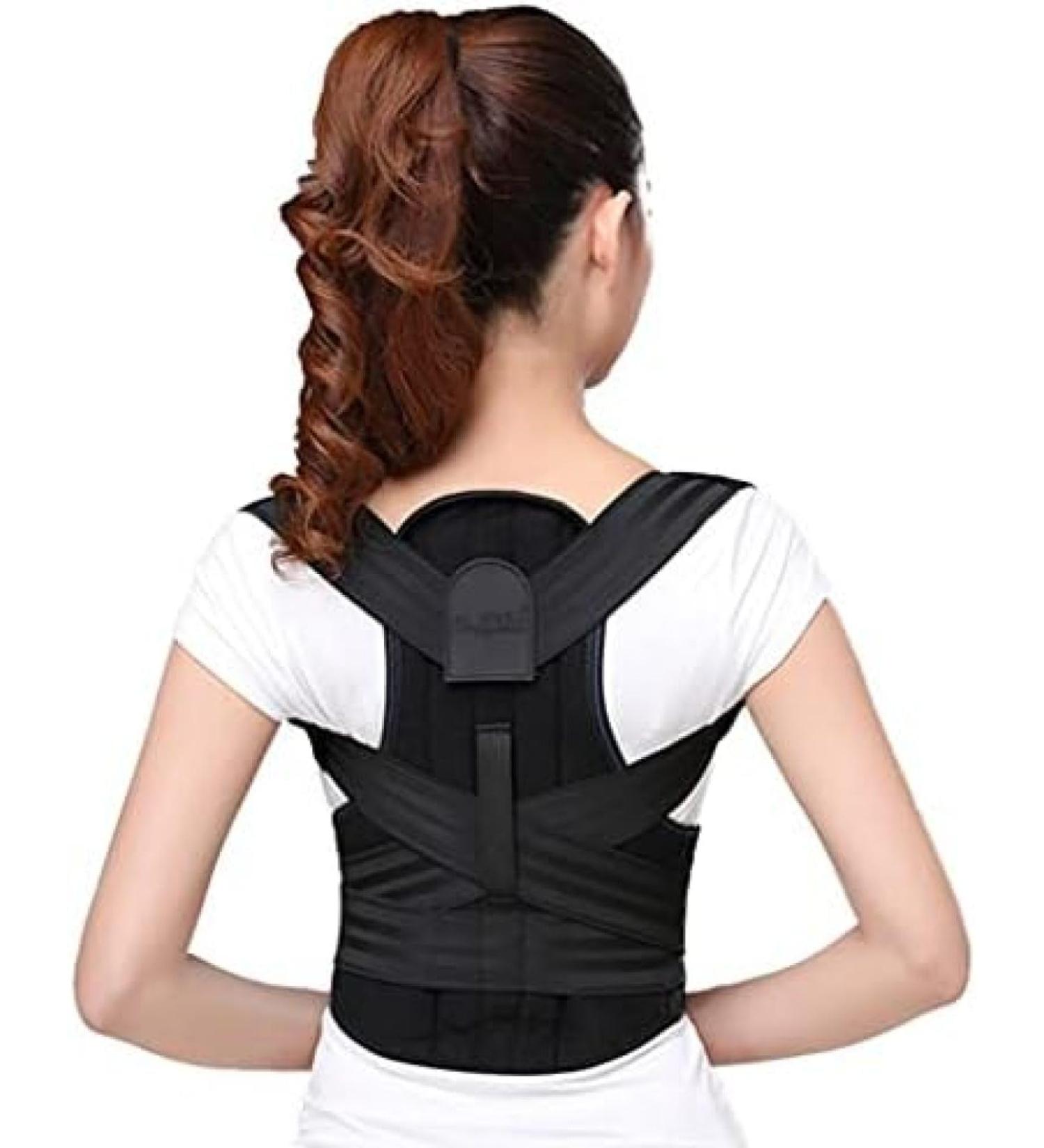 Back Correction Belt Women Men Shoulder Spine Posture Orthotic Back Support Belt Protective Adjustable Pain Relief Elastic Lumbar Support Trainer Black XX Black XX - Buy Online on GoSupps.com