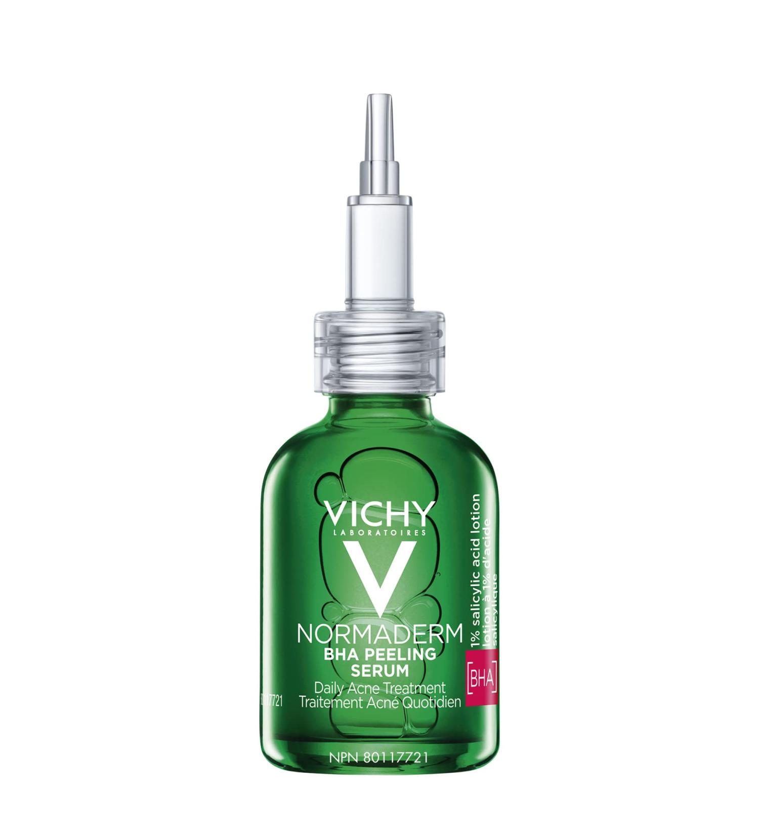 Vichy Normaderm BHA Peeling Serum with Salicylic Acid & Glycolic Acid. Helps target acne-related concerns such as pimples pore size inflammation and skin texture. Genderless Suitable for Sensitive Skin 30ML - Buy Online on GoSupps.com