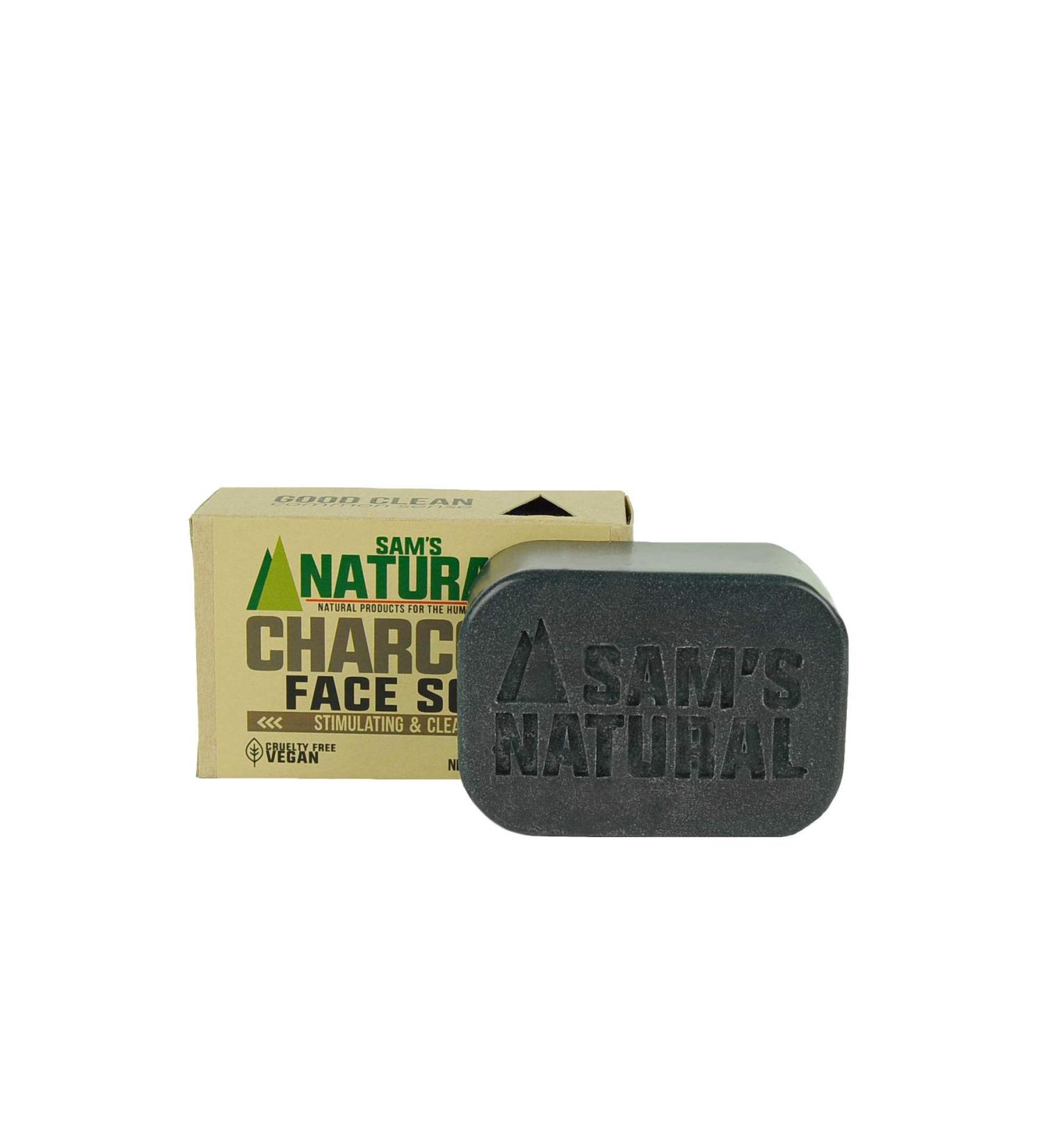 Sam's Natural Charcoal Face Soap | Vegan Cruelty-Free & Natural | International Shipping Available - Buy Online on GoSupps.com