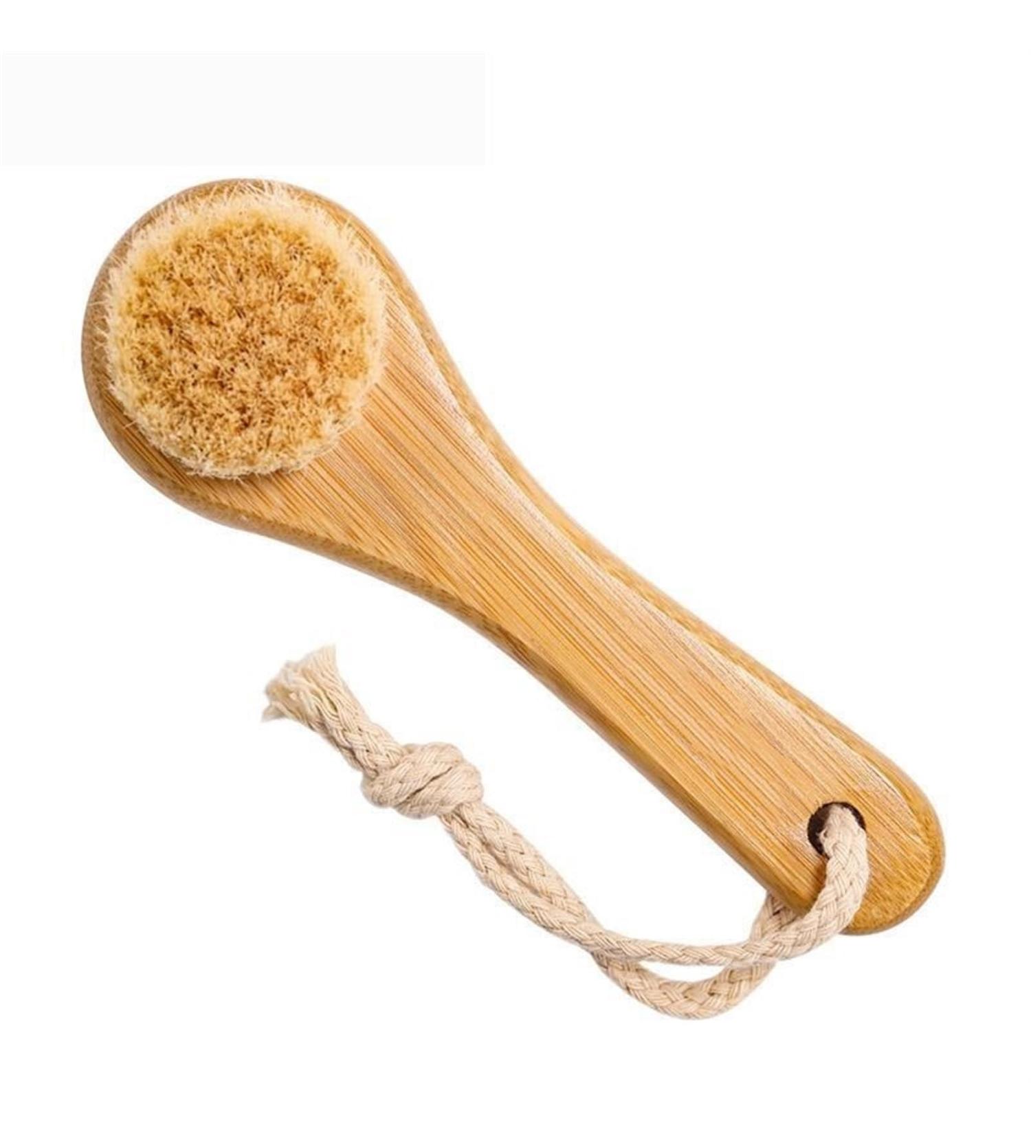 Buy Bamboo Horse Hair Facial Cleansing Brush - Eco-Friendly Face Care Yellow | International Shipping Available - Buy Online on GoSupps.com