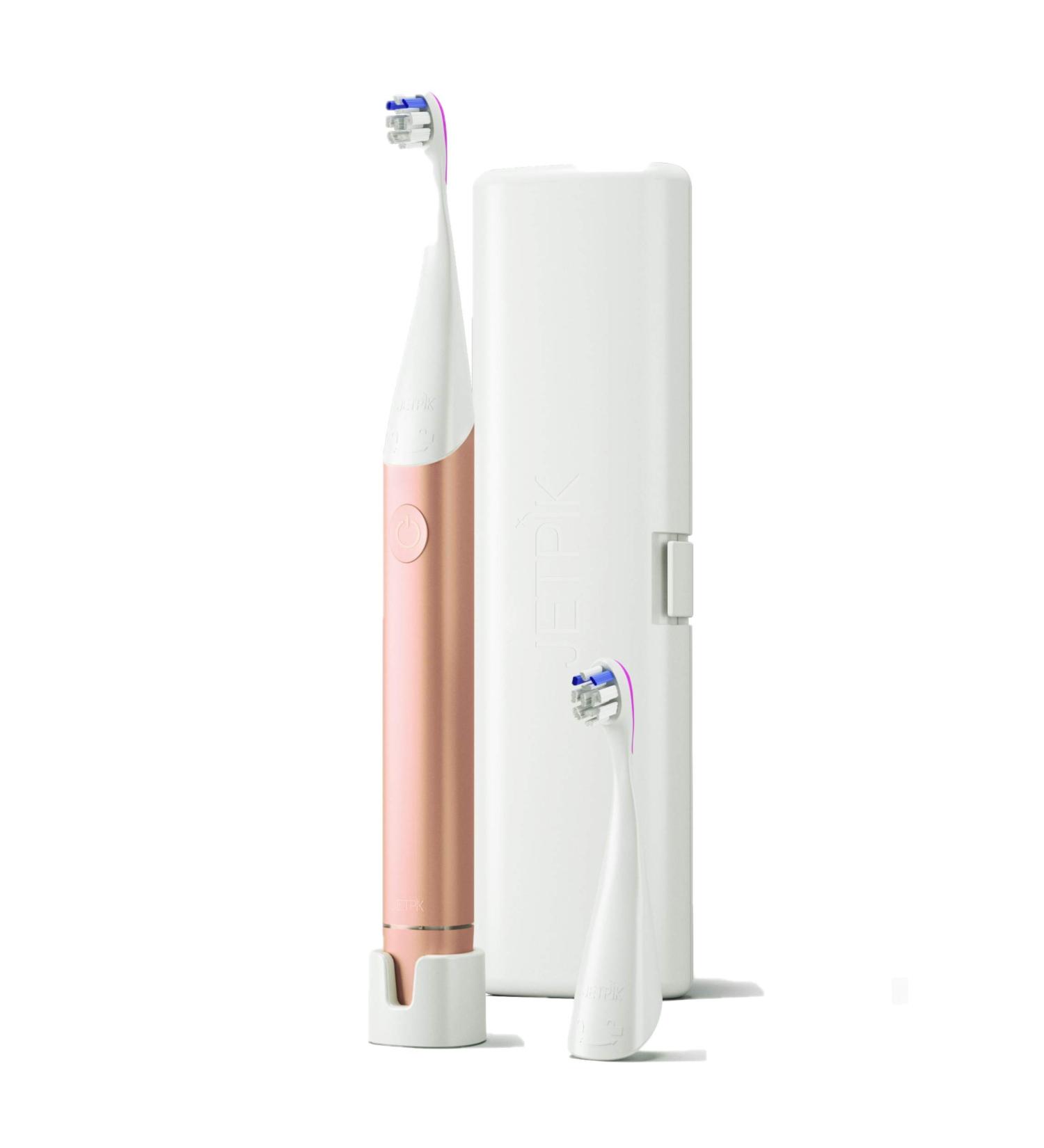 Jetpik JP300 Sonic Toothbrush - 5 Modes Aluminum Design USB Charging Travel Case - Rose Gold - Buy Online on GoSupps.com