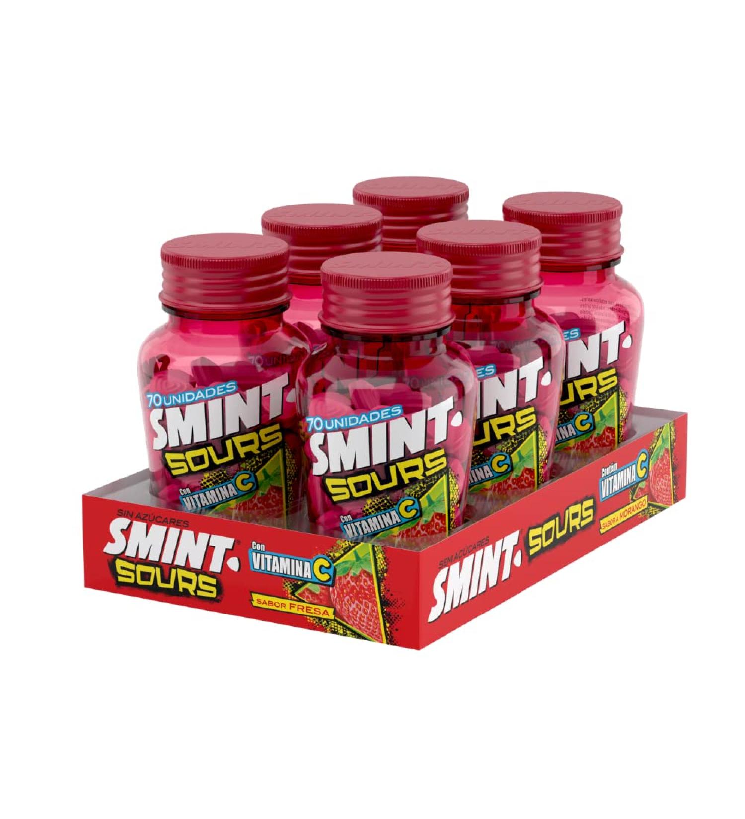  Smint Smint Sours Strawberry Sugar-Free Candy Tablets - 6 units of 49g (Total 294g) - Buy Online on GoSupps.com
