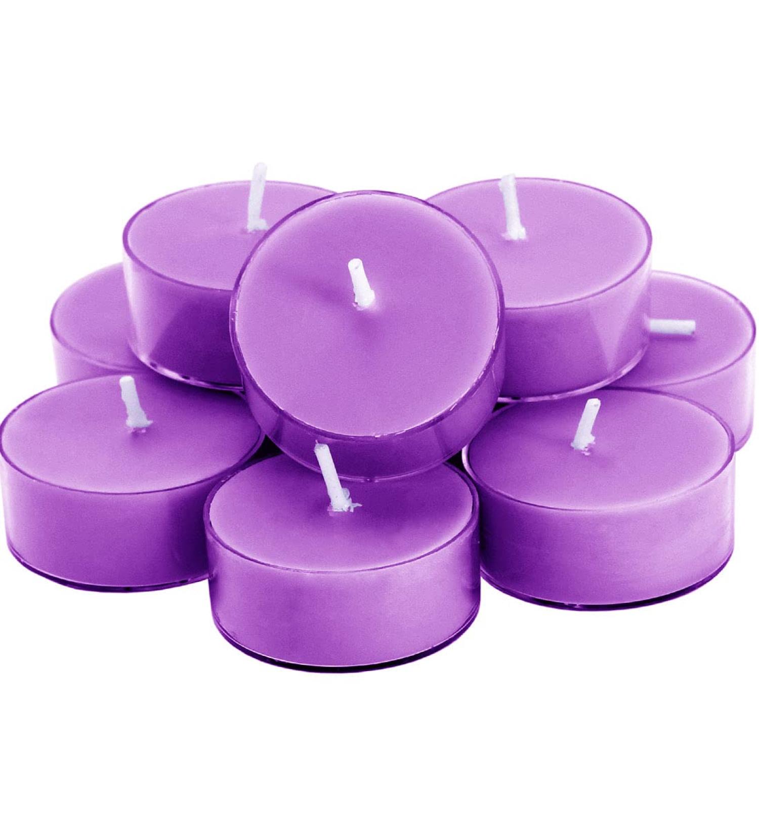 DEYBBY Lavender Scented Soy Wax Tealight Candles Bulk - Aromatherapy for Stress Relief, Relaxation | Long Lasting Clear Cup - 12 Pack - Buy Online on GoSupps.com