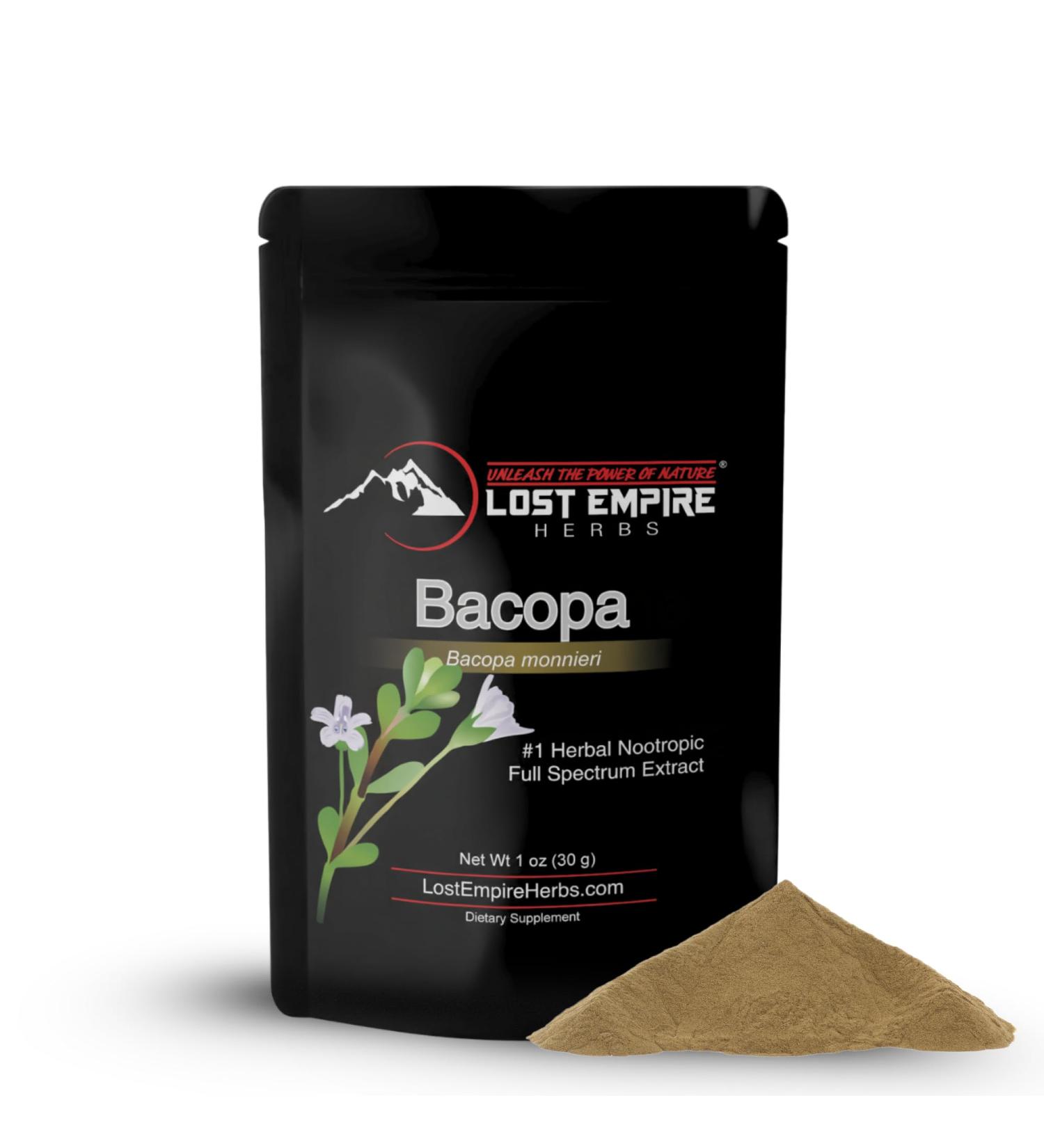 Lost Empire Herbs Bacopa (Bacopa Monnieri) Full Spectrum Extract Powder - Organic - 30 Grams - Buy Online on GoSupps.com