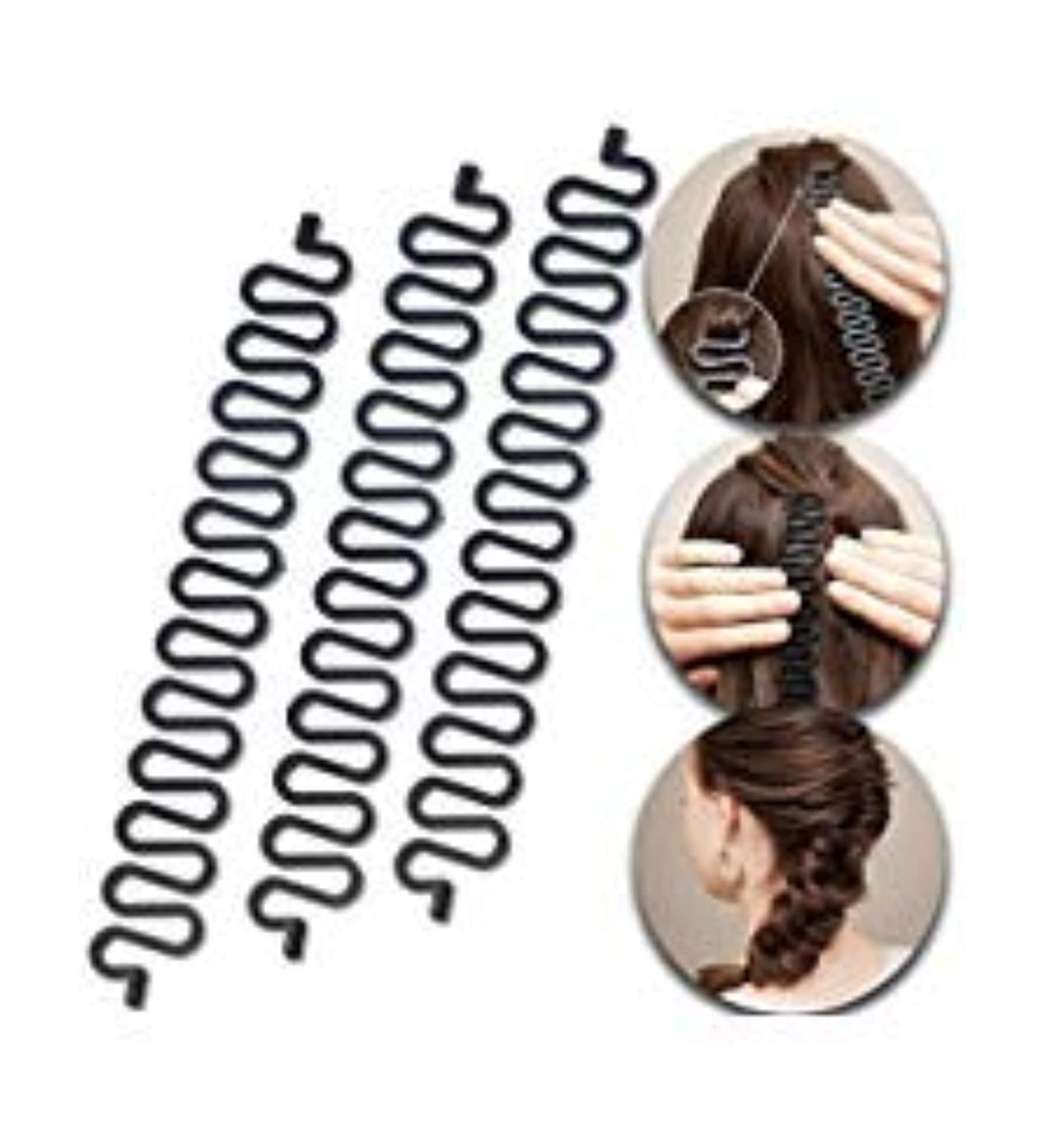 3 Pcs Hair Braiding Tool Roller Set - Black DIY Hair Styling Bun Maker - Buy Online on GoSupps.com