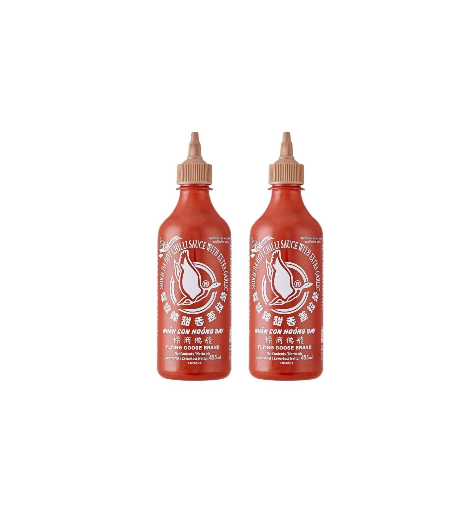 Flying Goose Sriracha Extra Garlic Hot Chilli Sauce 455ml (Pack of 2) by CNMART - Buy Online on GoSupps.com