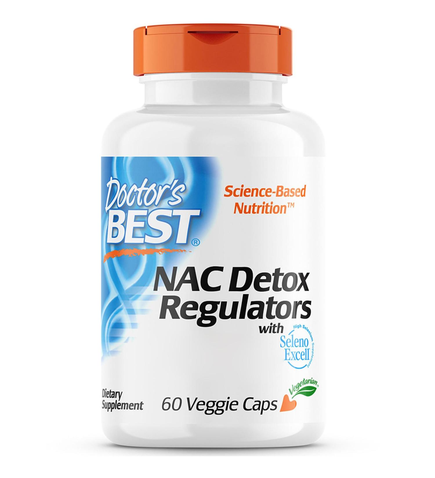Doctor's Best NAC Detox Regulators | 60 Vegan Capsules with Selenium & Molybdenum | Lab Tested, Gluten Free, Soy Free & Vegetarian - Buy Online on GoSupps.com