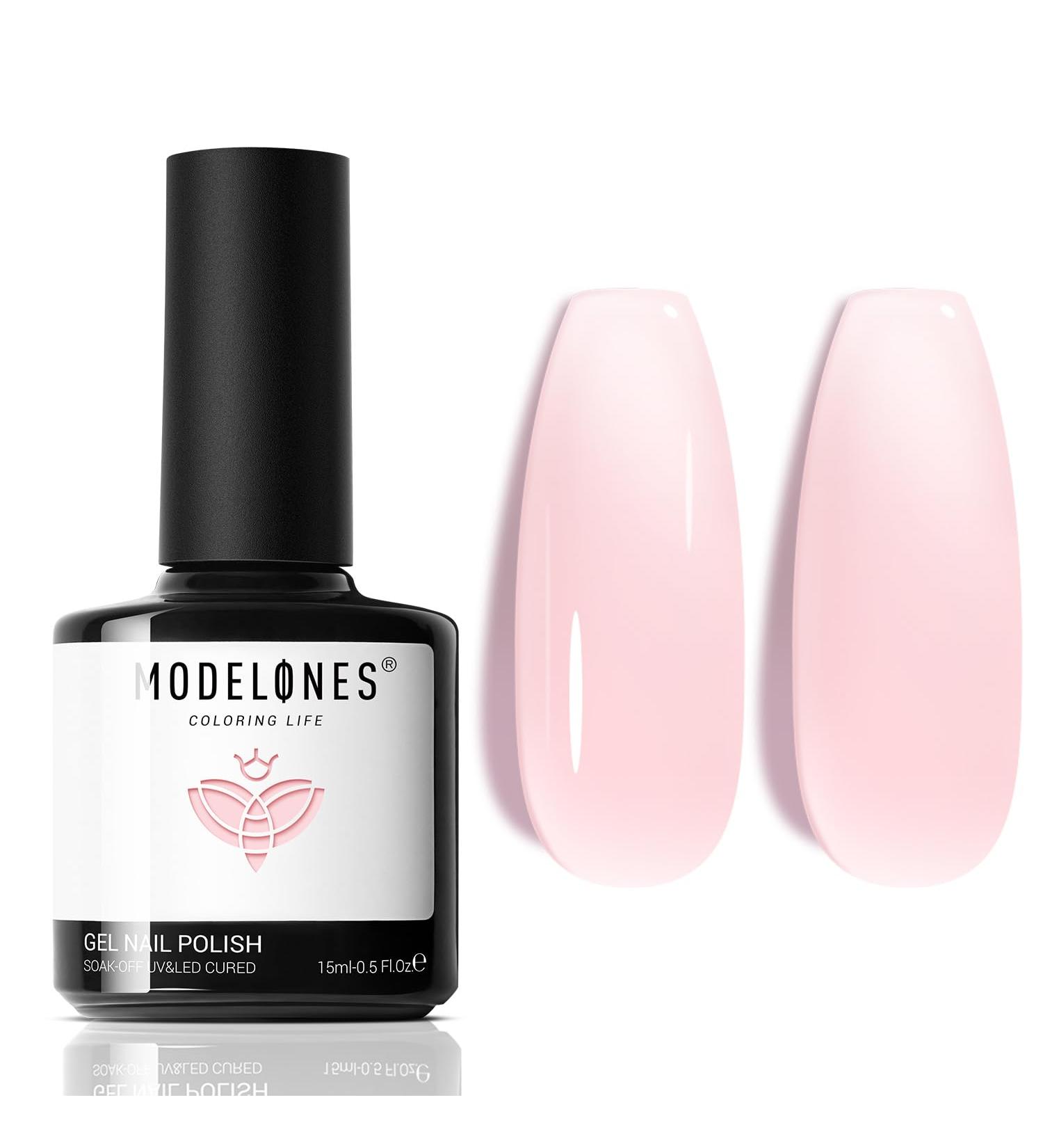 Modelones Jelly Gel Nail Polish 15 ML Neutral Sheer Nude Pink Gel Polish Translucent Soak off LED Nail Gel DIY Manicure 2024 Nail Gel Polish Gift for Girls Women Jelly Light Pink - Buy Online on GoSupps.com