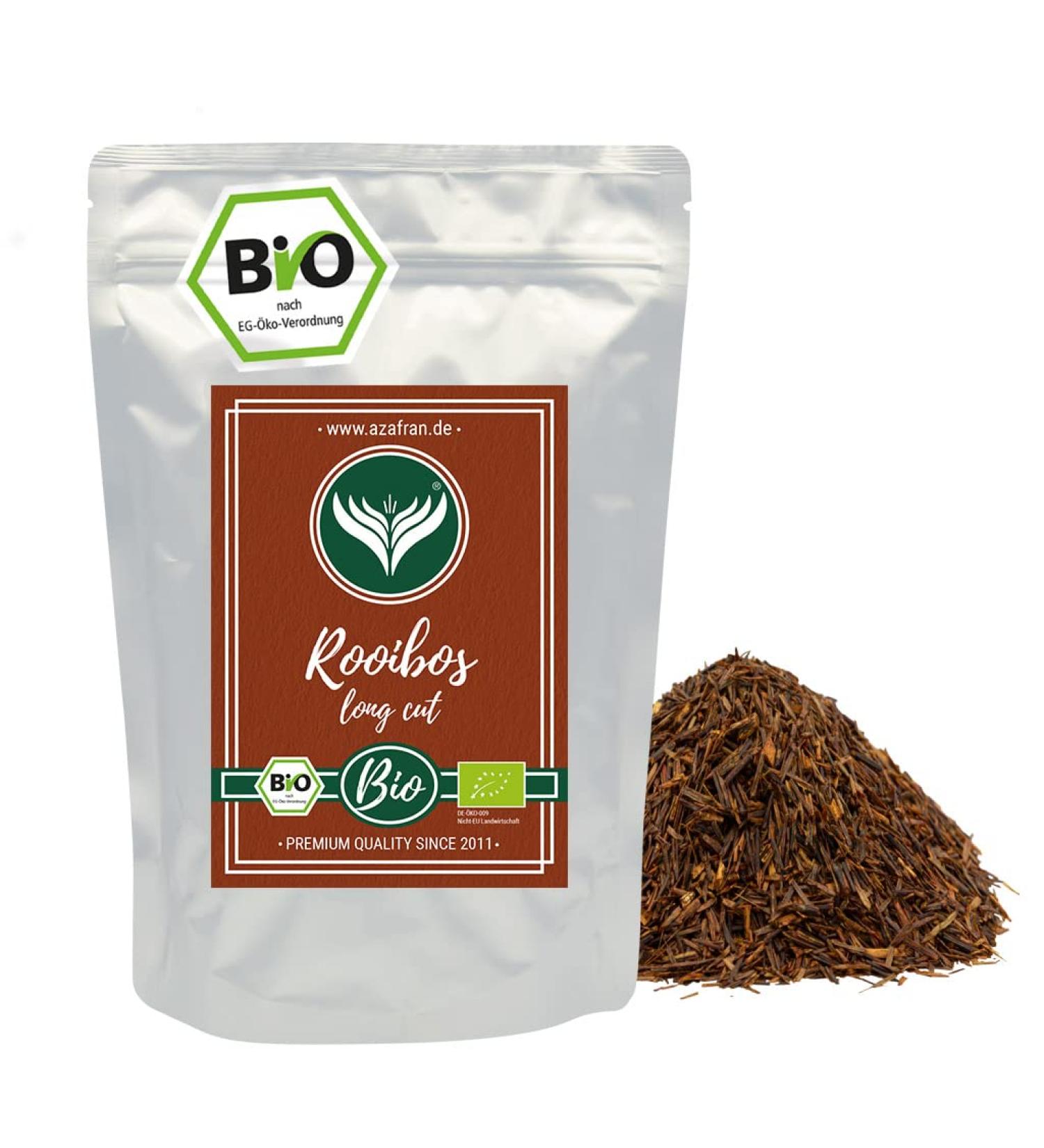 Azafran Organic Rooibos Tea - 500g Loose Red Bush Tea | Natural & Caffeine-Free Herbal Infusion - Buy Online on GoSupps.com