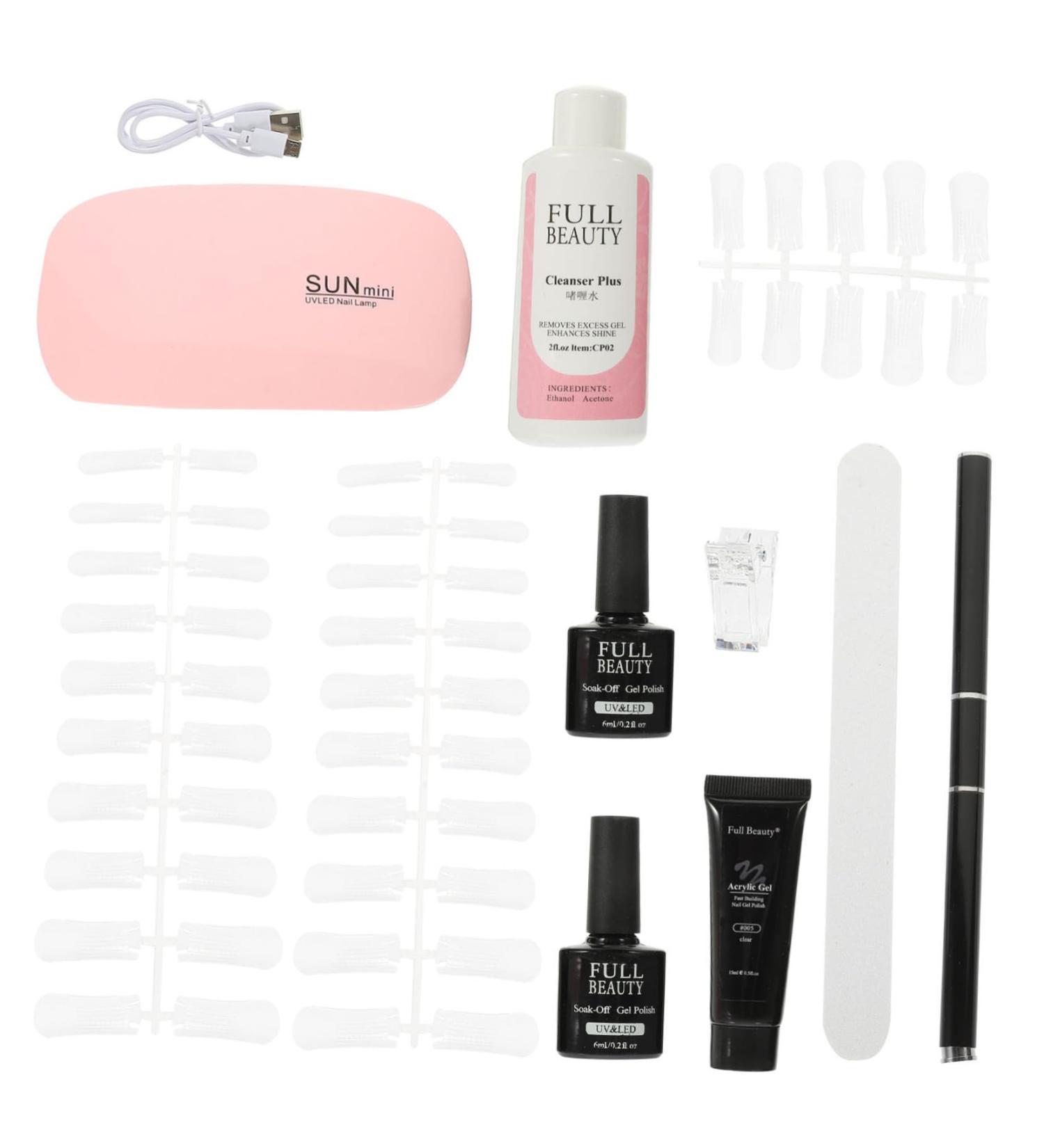 PLAFOPE 1 Set Pieces Manicure Tools Set Nail Dryer Lamp Professional Nail Manicure Mini Nail Kit Poly Extension Kit Nail Art Kit Nail Tools Back Filler for Acrylic Nail Decor Kit Plastic - Buy Online on GoSupps.com